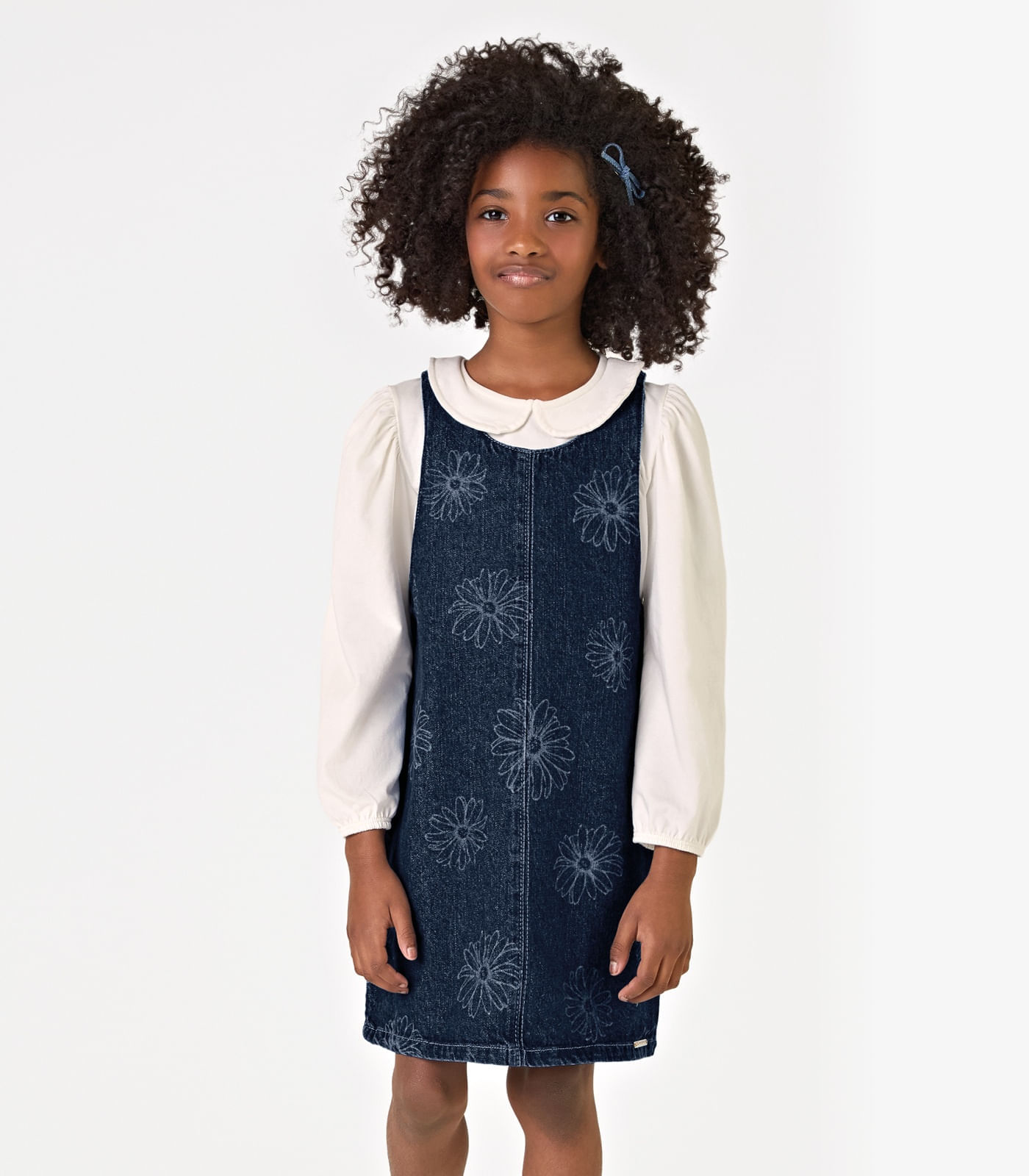 Conjunto Blusa Com Salopete Jeans Trick Nick Azul - imagem 1