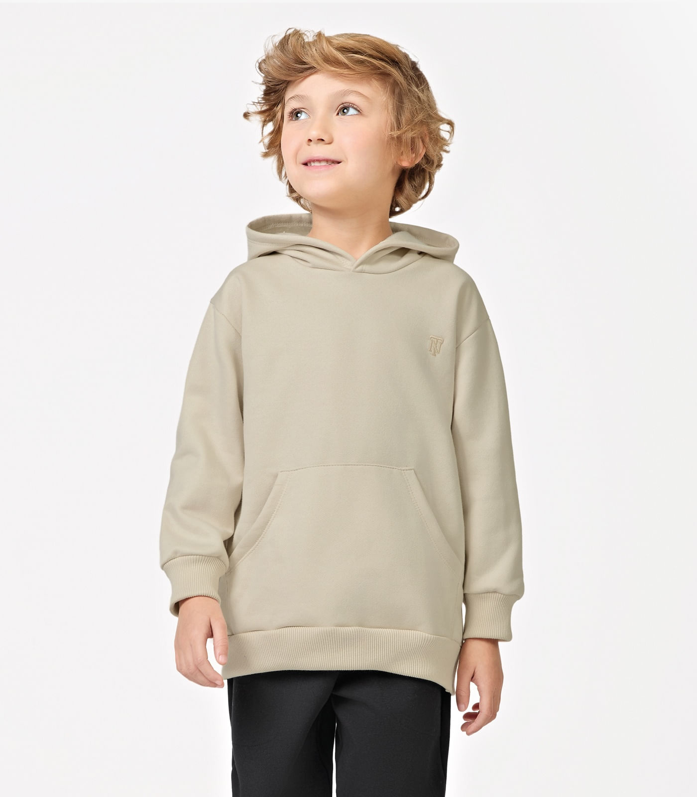 Moletom Infantil Com Capuz Trick Nick Bege - imagem 1