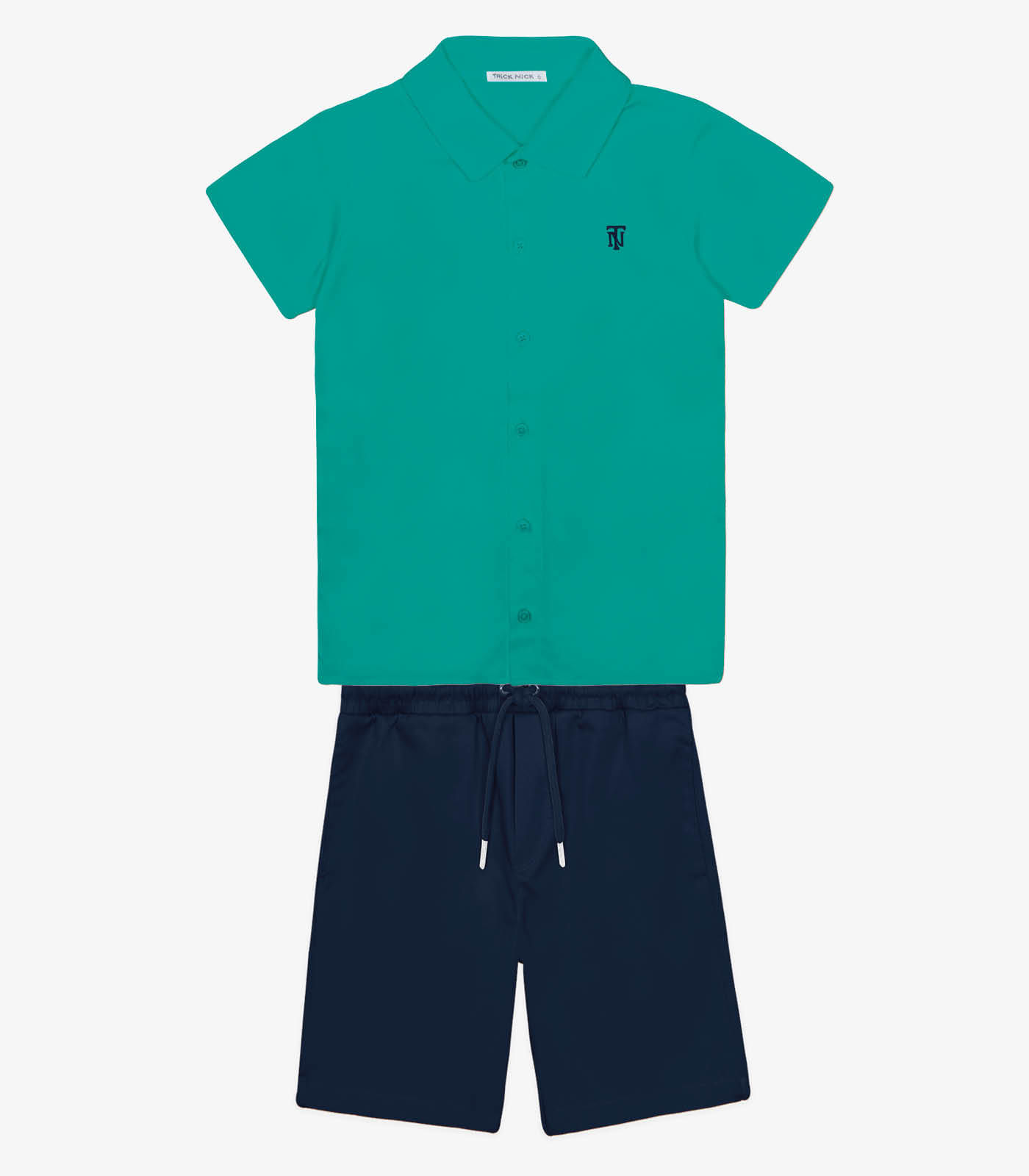 Conjunto Menino Camisa Com Bermuda Trick Nick Verde - imagem 1