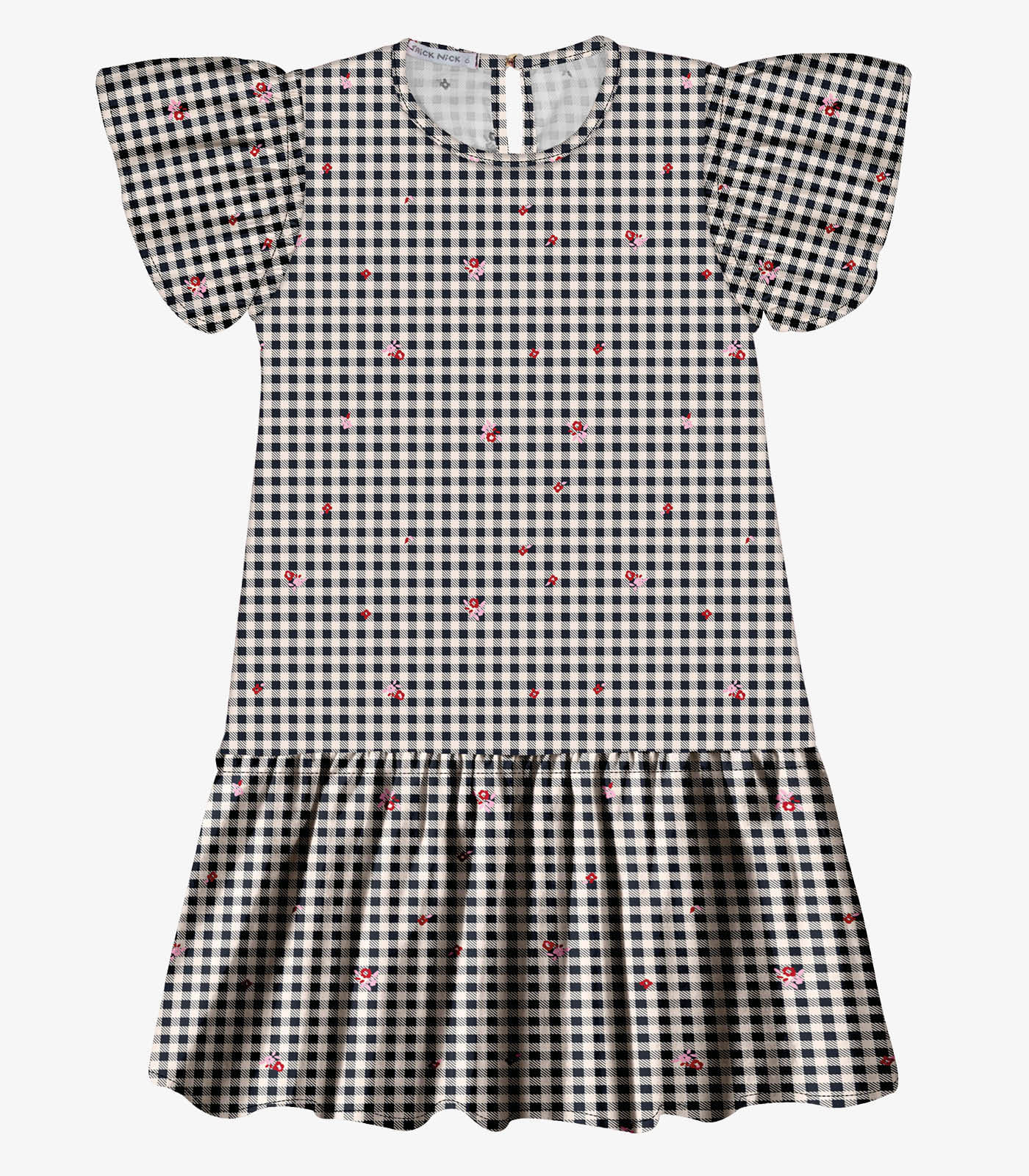 Vestido Popeline Estampado Trick Nick Azul - imagem 1