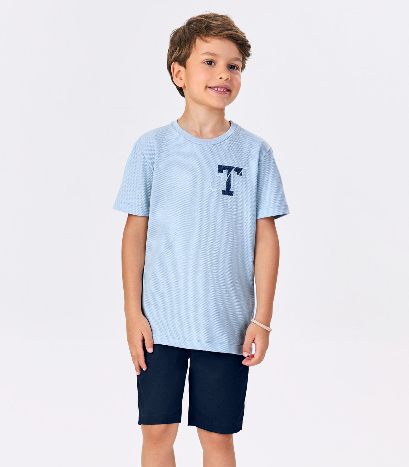 Conjunto Menino Camiseta Com Bermuda Trick Nick Azul - imagem 1