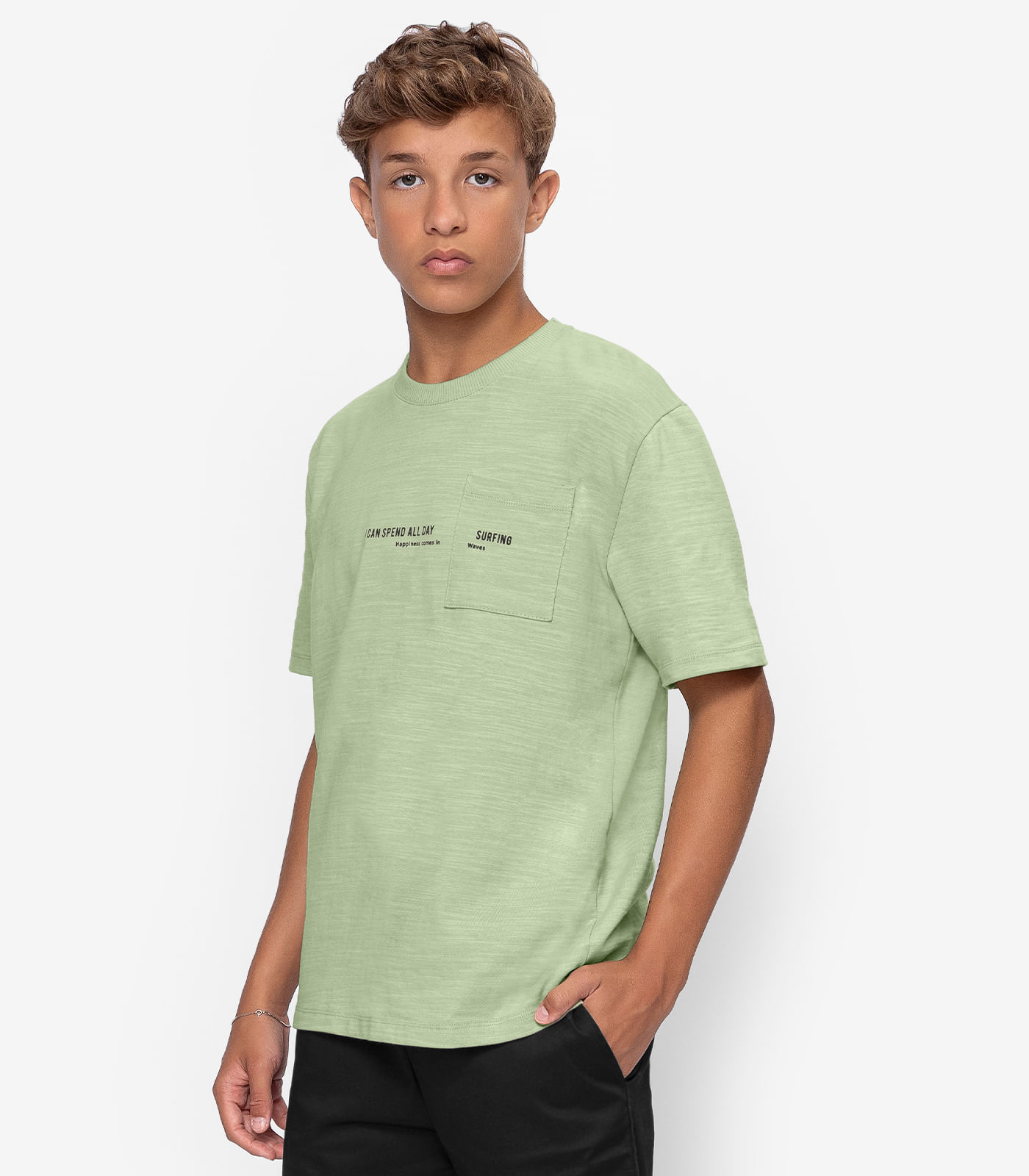 Camiseta Juvenil Malhão Flamê Masculina Minty Verde - imagem 1