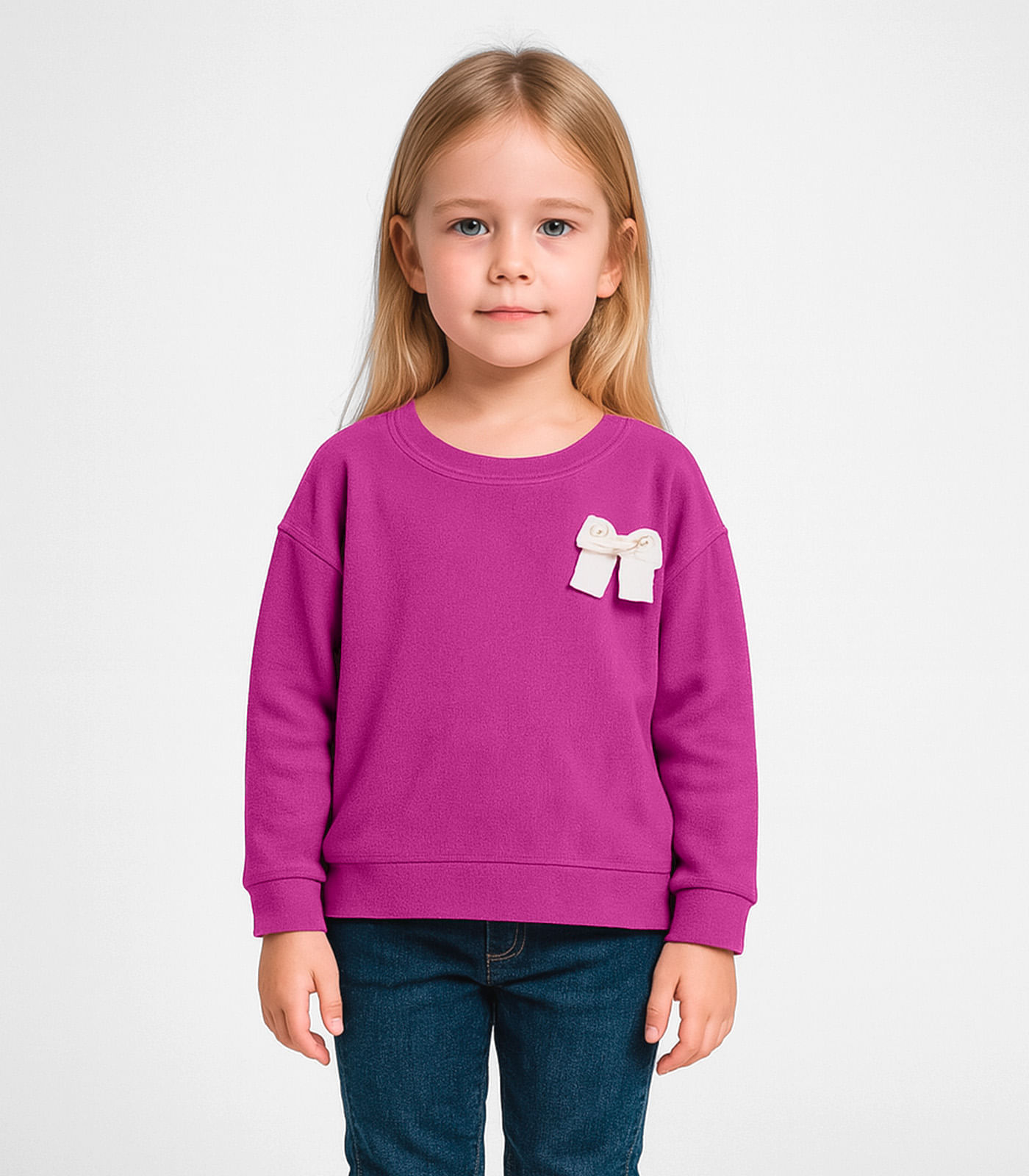Moletom Infantil Menina Com Laço Infinita Cor Roxo - imagem 1