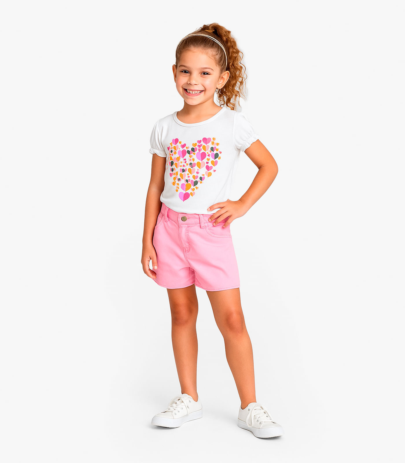 Conjunto Infantil Blusa Com Shorts Rovi Kids Branco - imagem 1