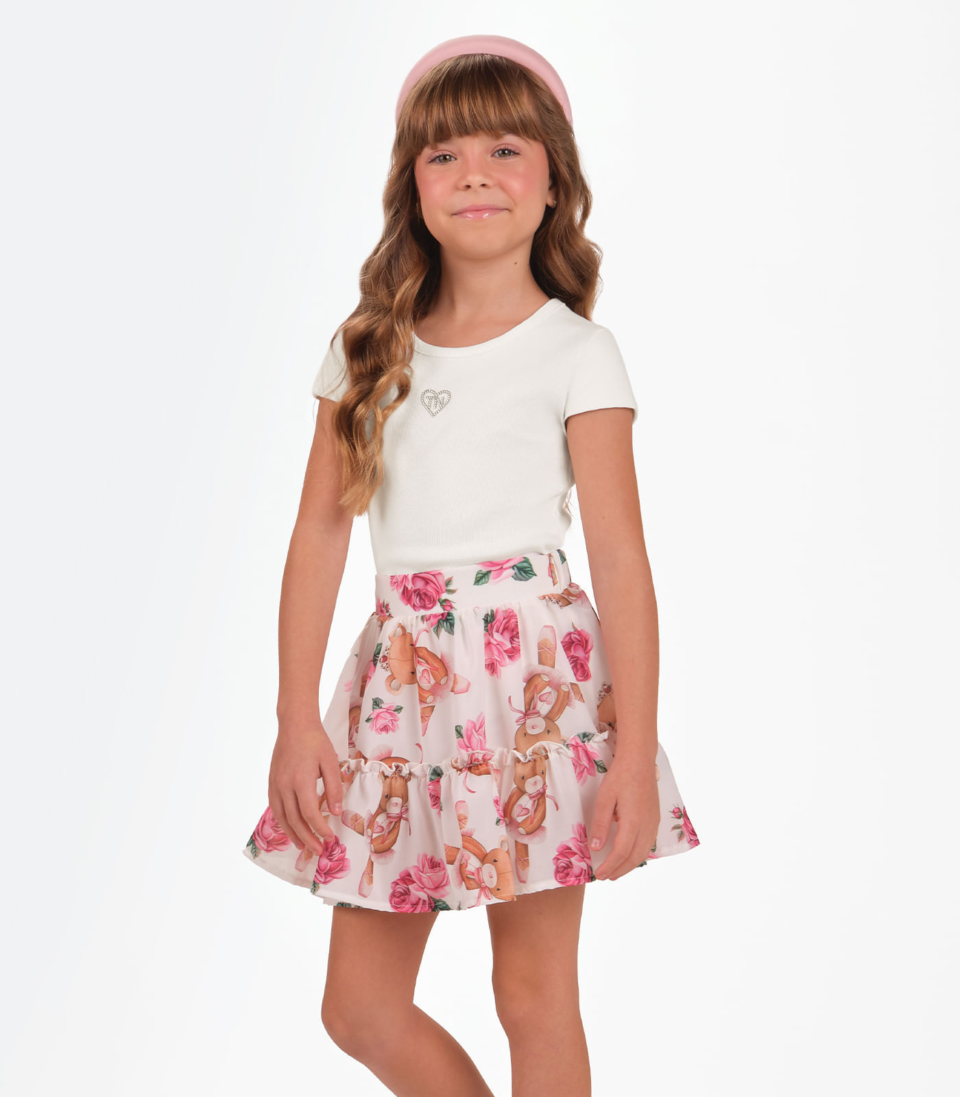 Conjunto Blusa com Saia Menina Trick Nick Bege - imagem 1