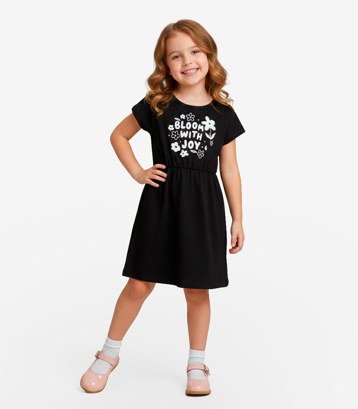 Vestido Curto Infantil Em Molecotton Select Preto - imagem 1
