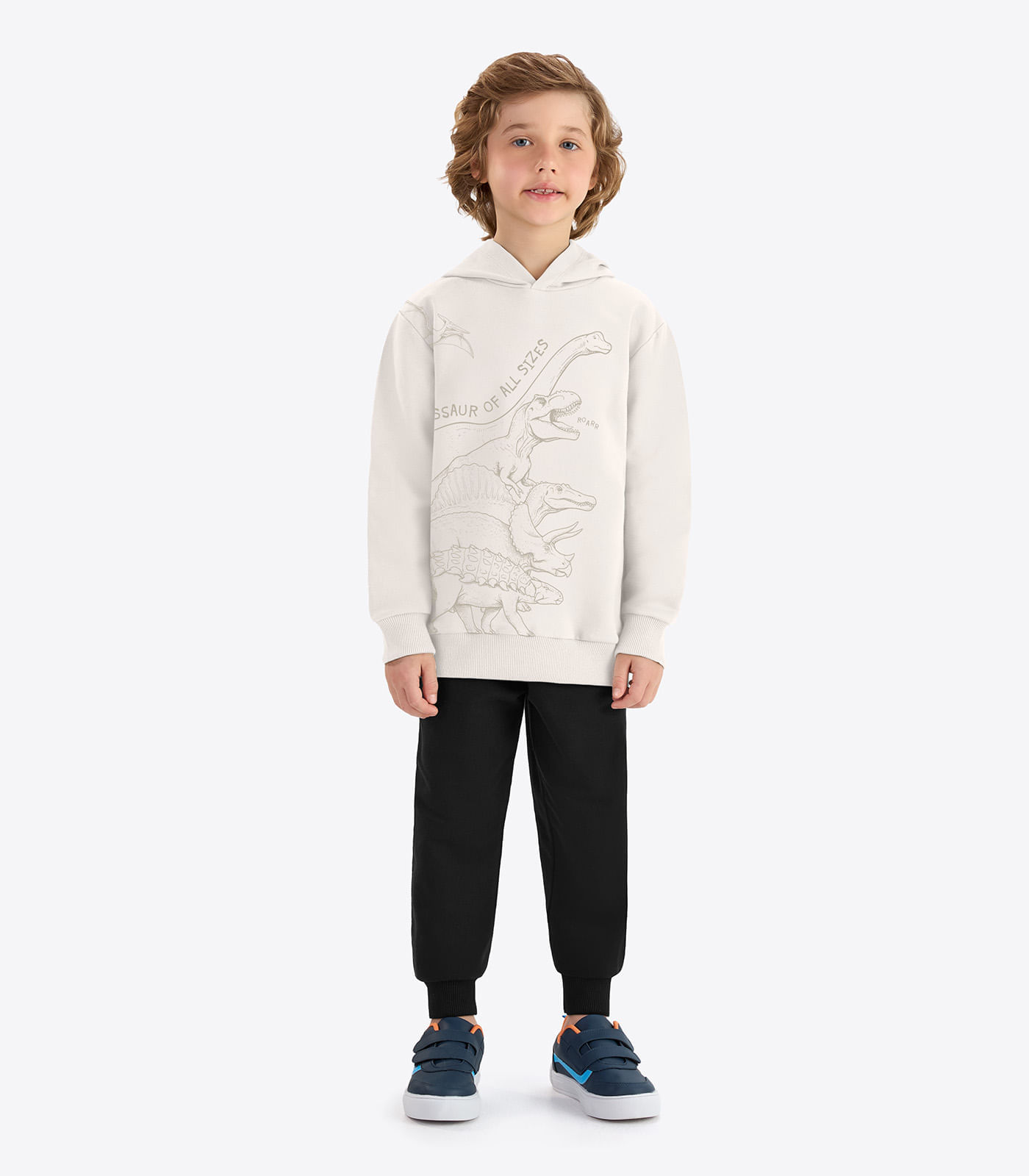 Kit Conjunto Blusão Com Capuz E Calça Rovi Kids Bege - imagem 1