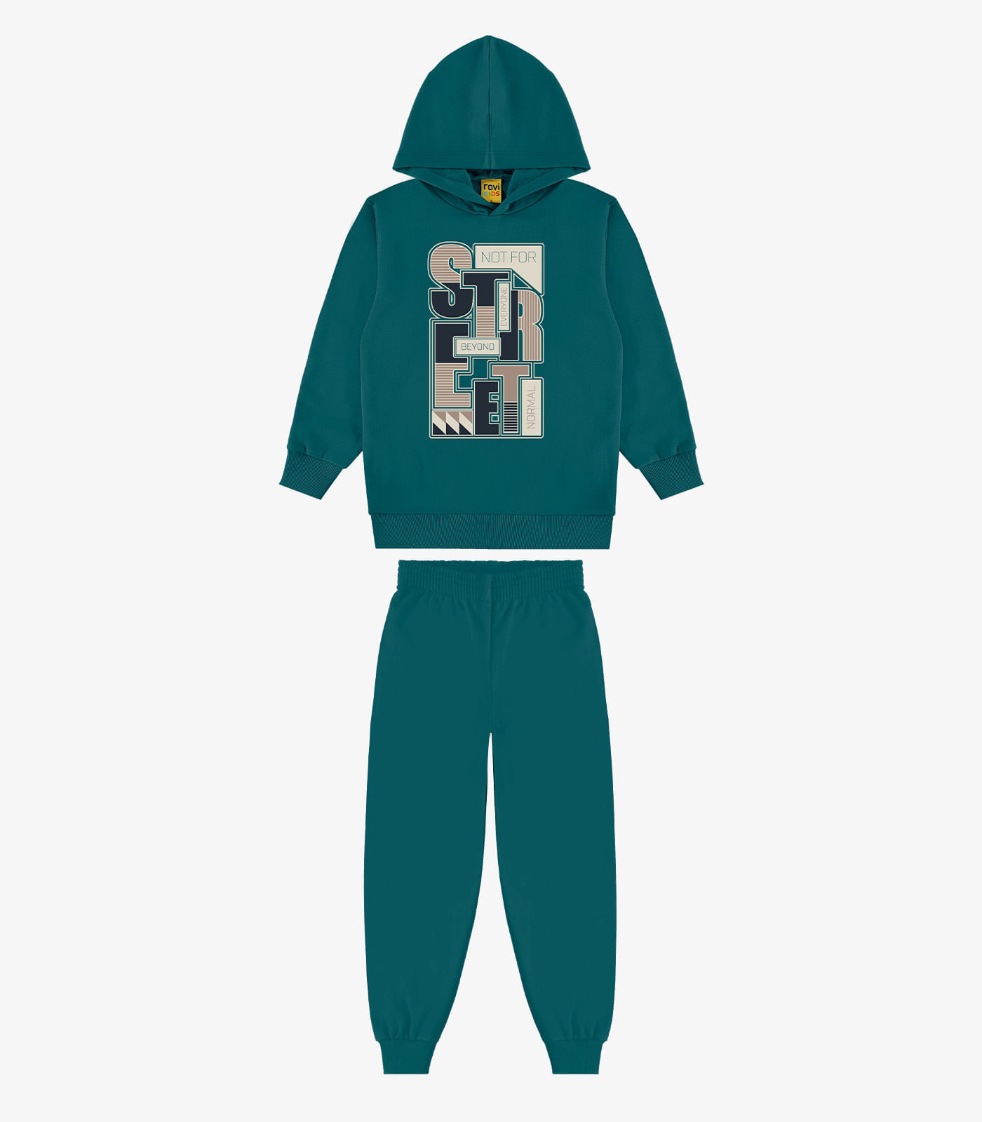 Conjunto Blusão Com Capuz E Calça Rovi Kids Verde - imagem 1
