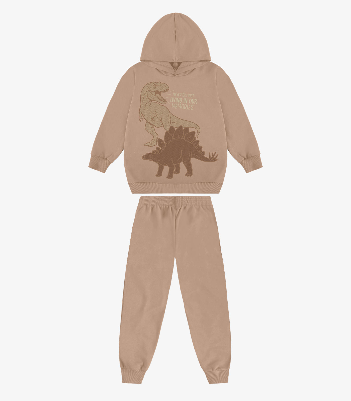 Kit Conjunto Blusão Com Capuz E Calça Rovi Kids Marrom - imagem 1