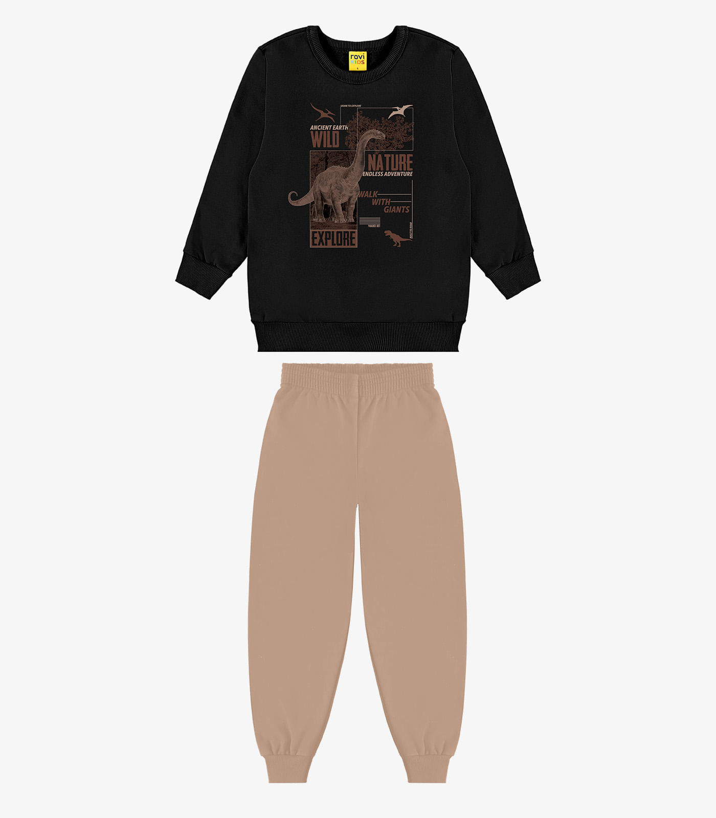Kit Conjunto Blusão Com Calça Rovi Kids Preto - imagem 1
