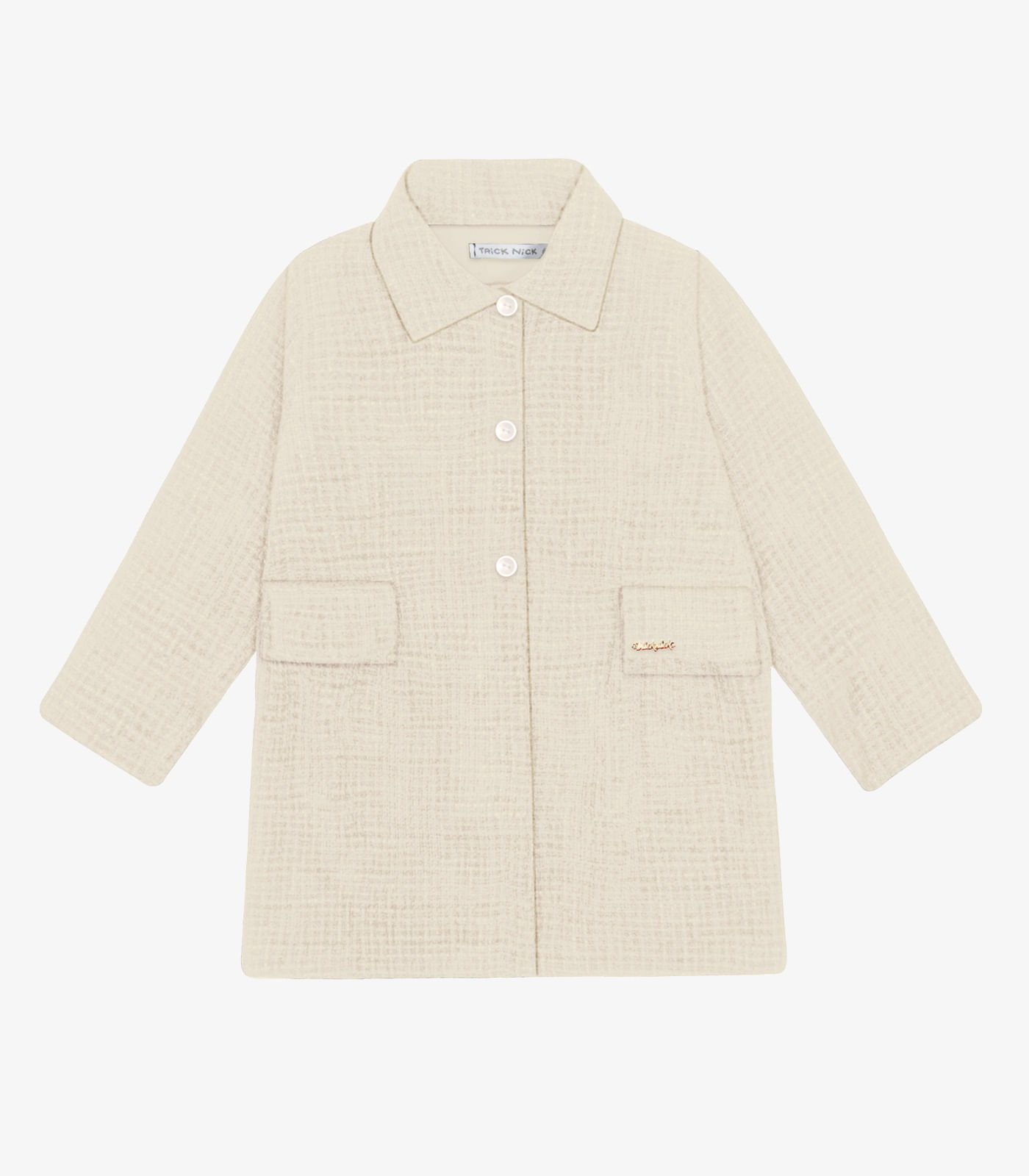 Casaco Menina Infantil Tweed Trick Nick Bege - imagem 1