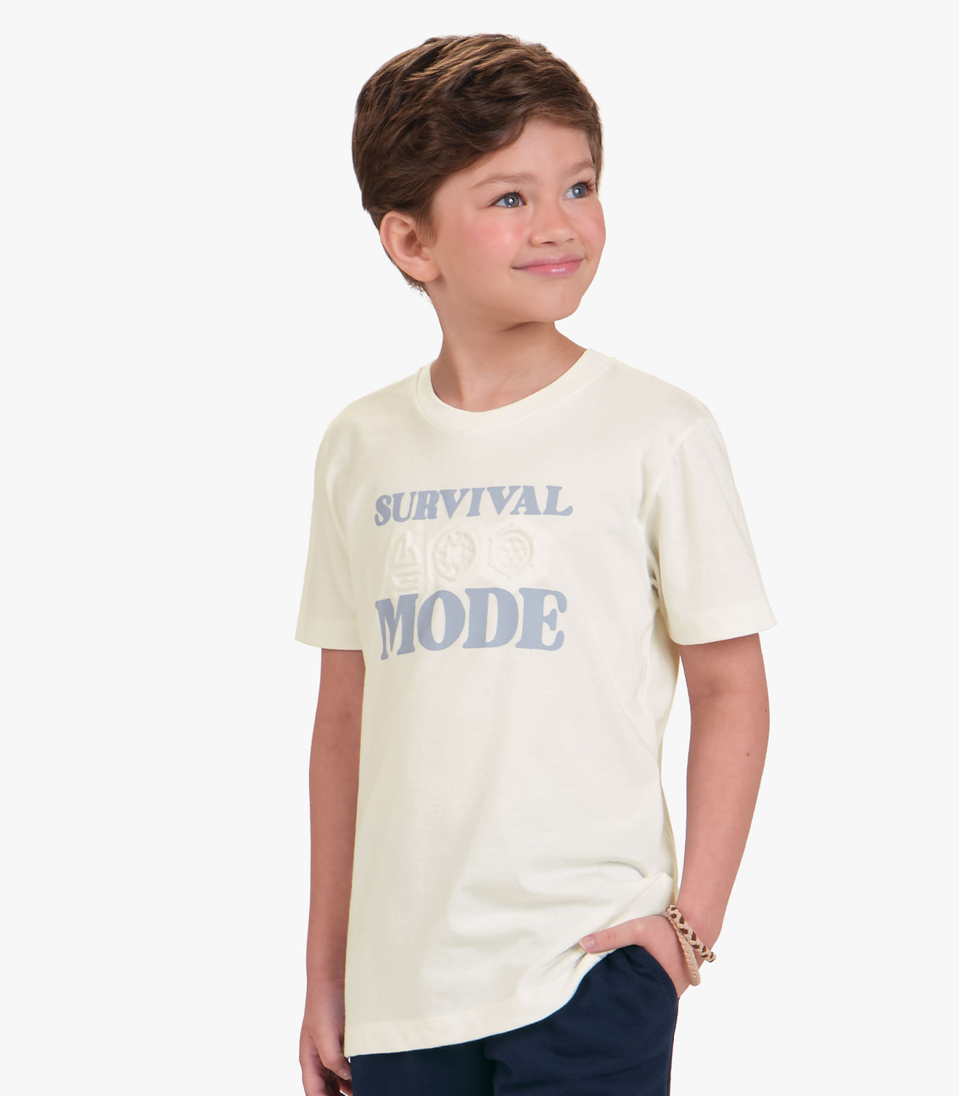 Camiseta Menino Infantil Com Estampa Trick Nick Bege - imagem 1