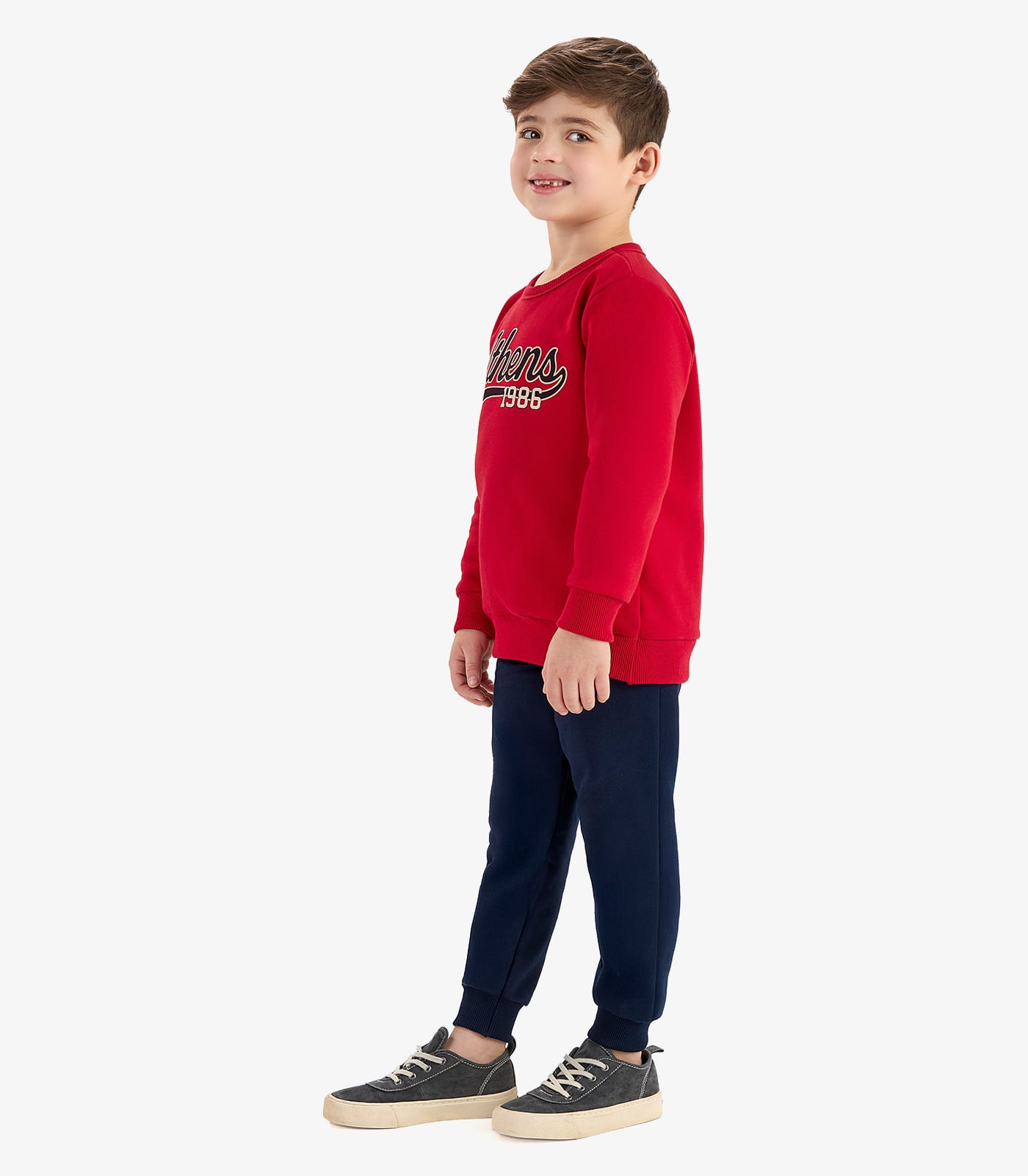 Conjunto Blusão com Calça Moletom Rovi Kids Vermelho - imagem 1