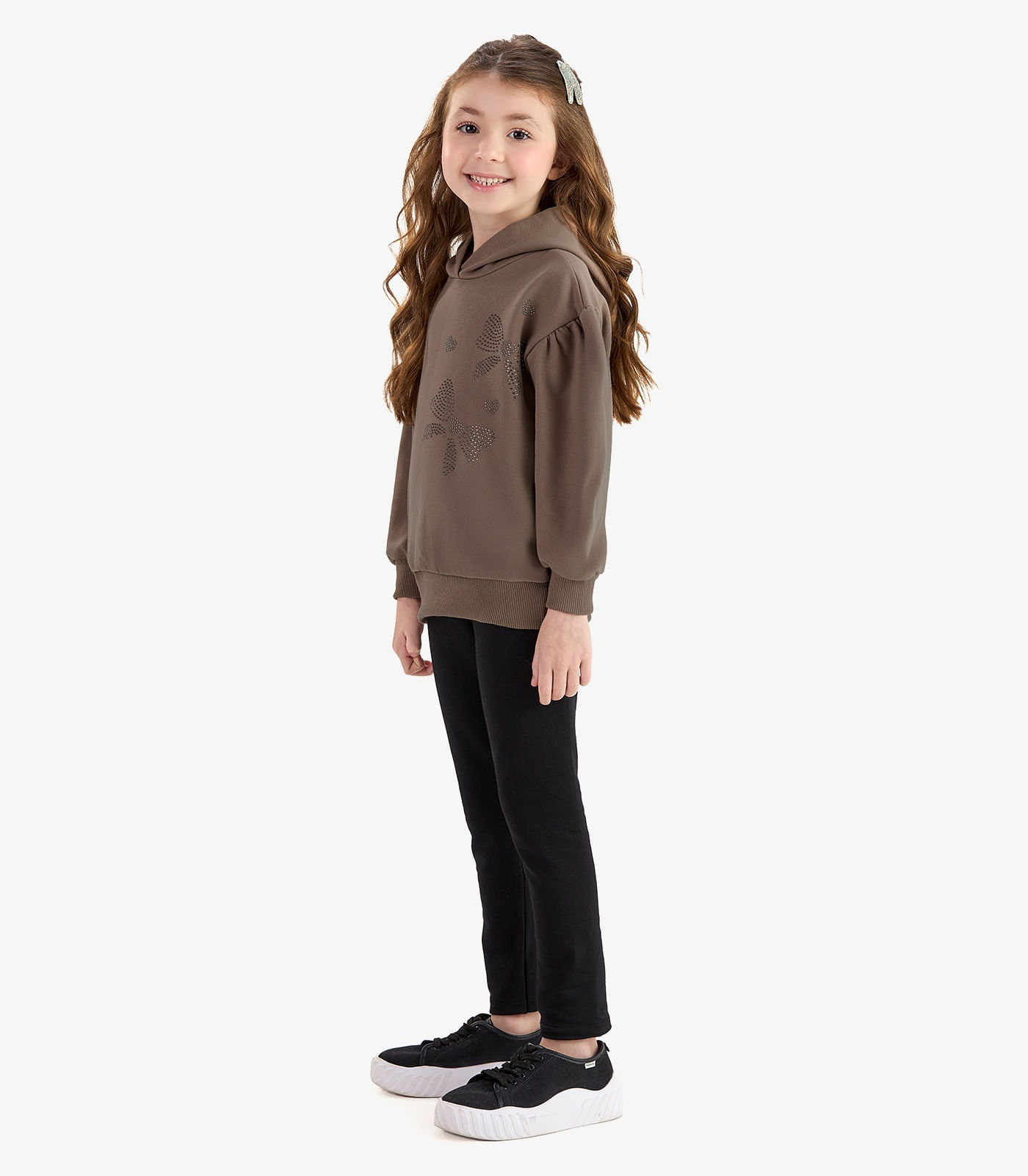 Conjunto Blusão com Legging Molecotton Rovi Kids Marrom - imagem 1