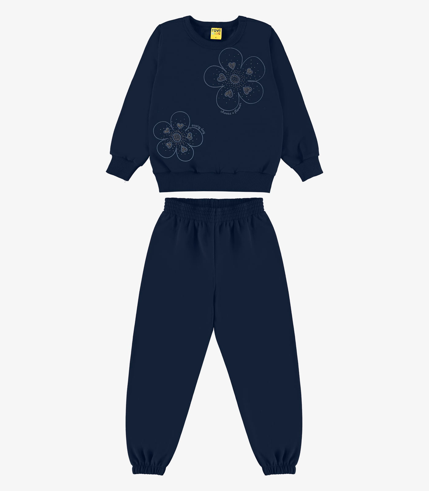 Conjunto Blusão com Calça Moletom Rovi Kids Azul - imagem 1