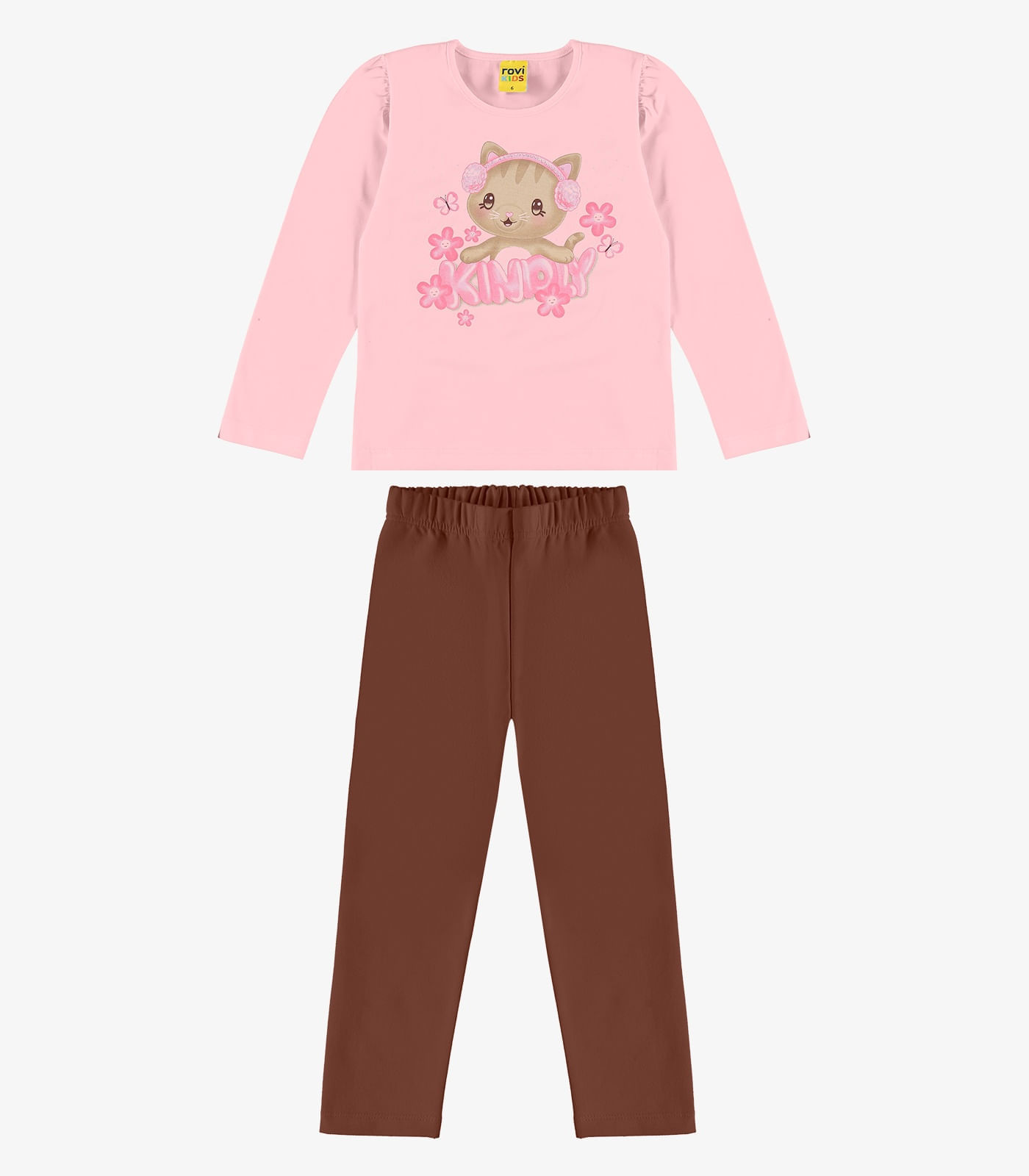Conjunto Blusa Com Legging Rovi Kids Rosa - imagem 1