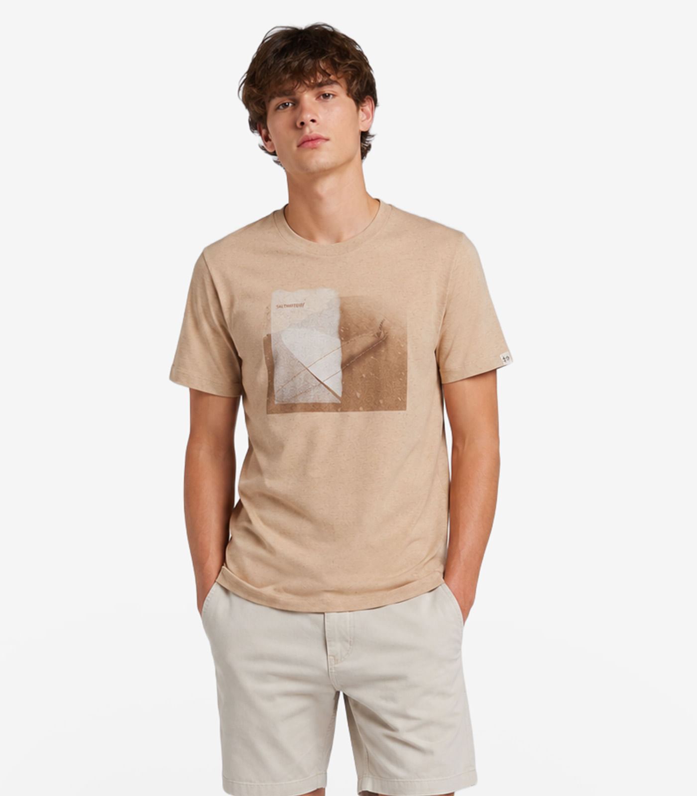 Camiseta Masculina Meia Malha Com Estampa Minty Amarelo - imagem 1