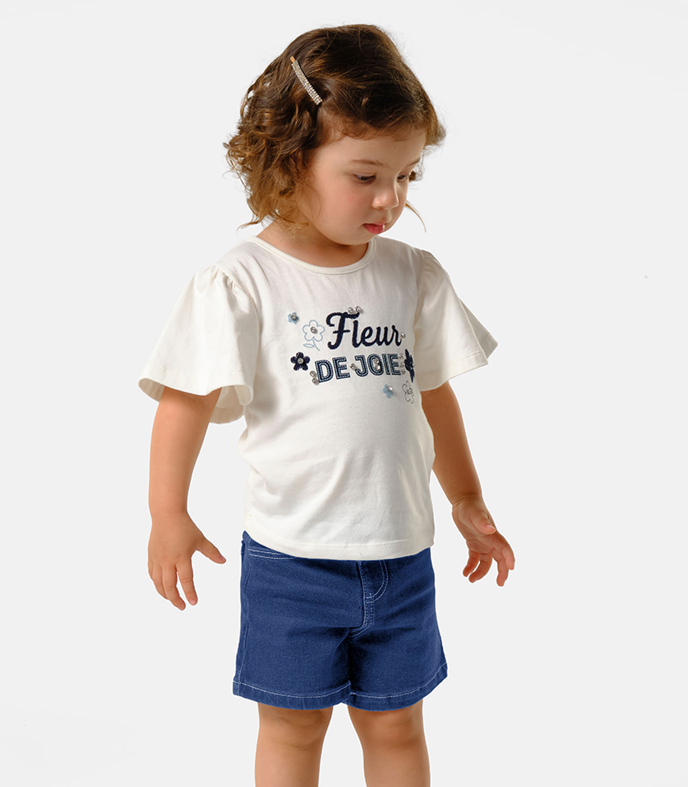 Conjunto Feminino Blusa Com Shorts Trick Nick Bege - imagem 1