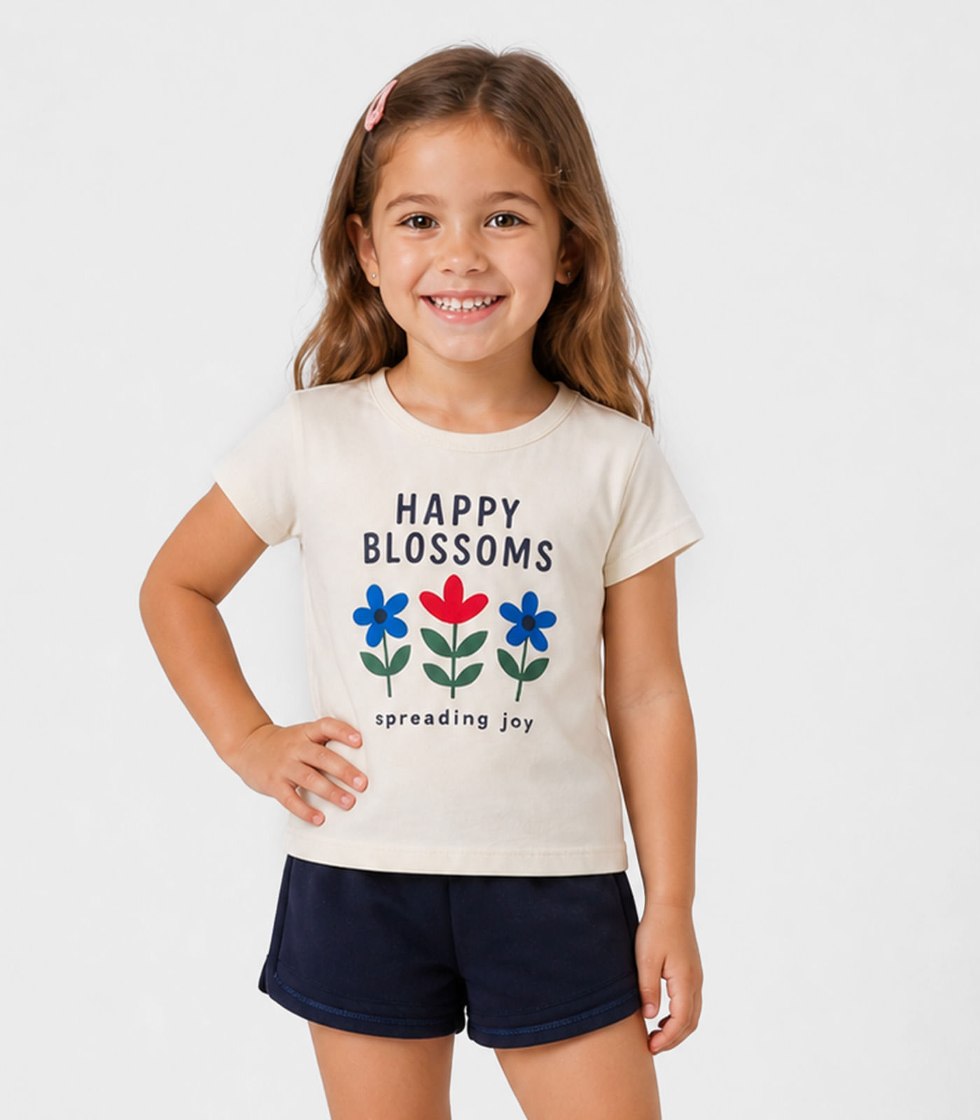 Conjunto Menina Blusa Estampada e Short Select Preto - imagem 1