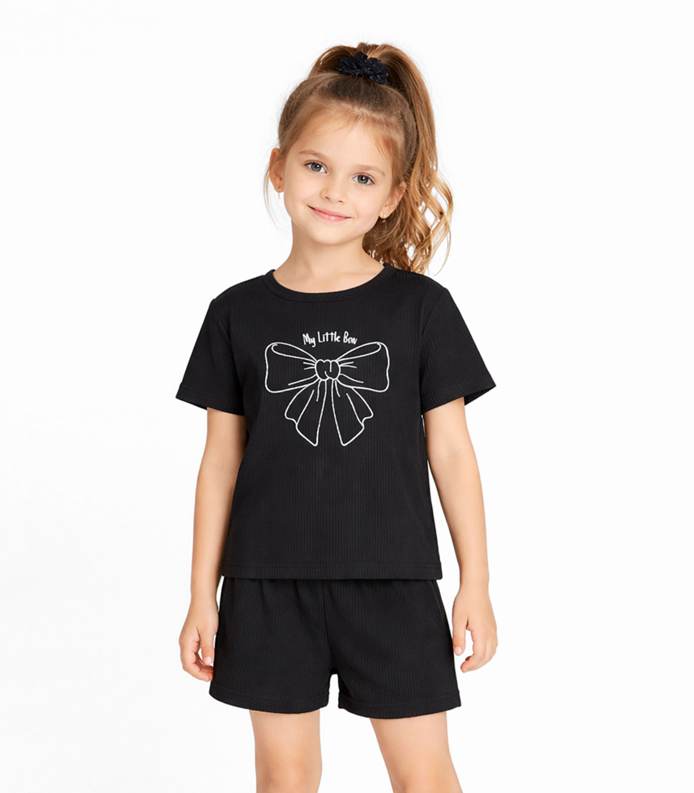 Conjunto Infantil Menina Blusa E Short Select Preto - imagem 1