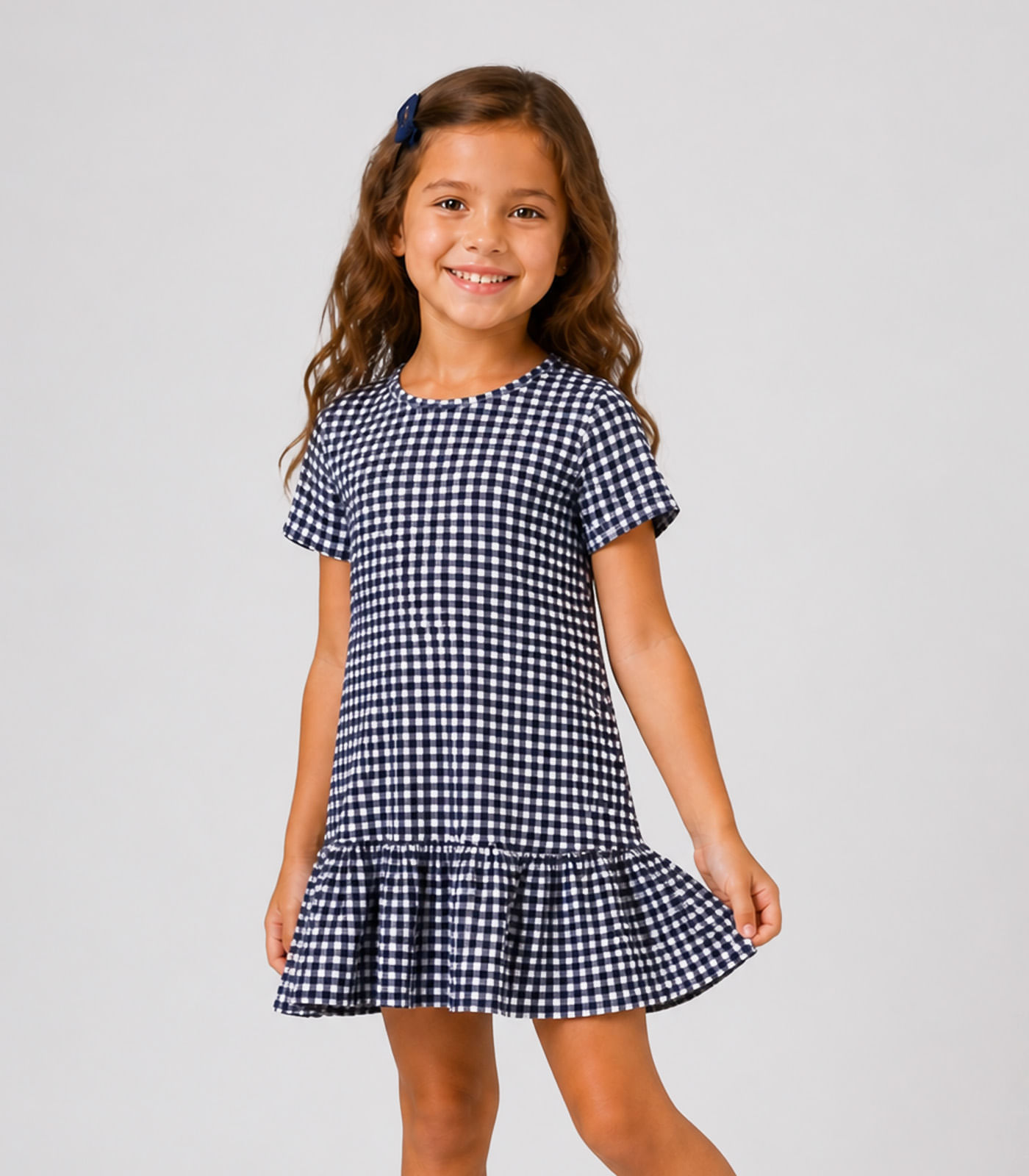 Vestido Infantil Feminino Estampado Select Azul - imagem 1