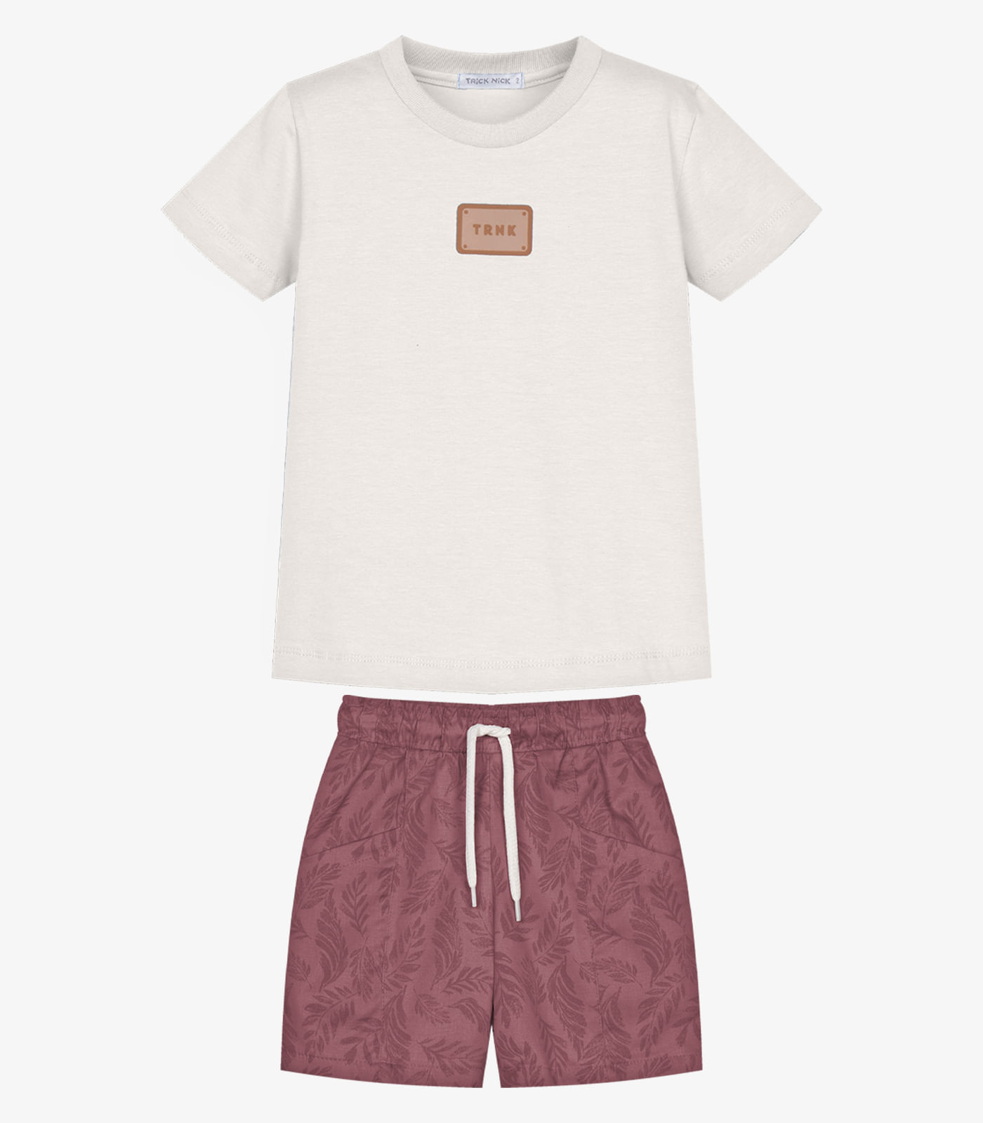 Conjunto Camiseta Cotton Com Bermuda Trick Nick Bege - imagem 1