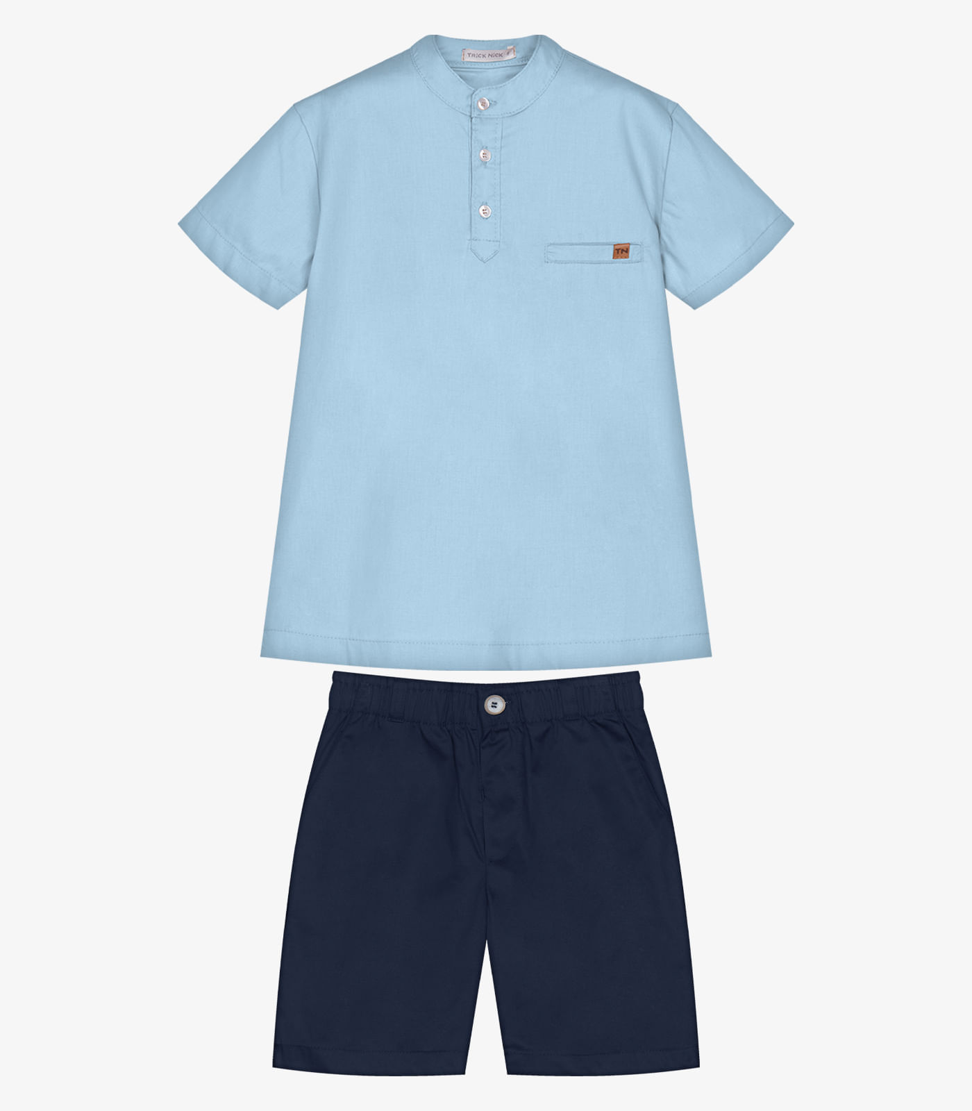 Conjunto Infantil Camisa Com Bermuda Trick Nick Azul - imagem 1
