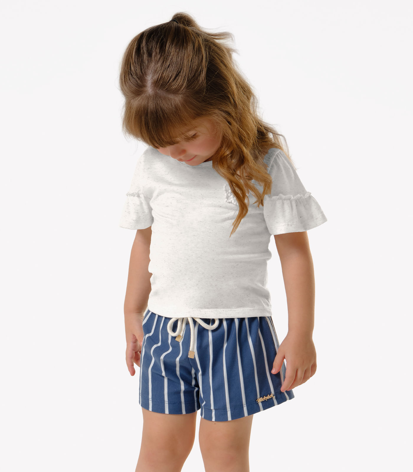 Conjunto Infantil Blusa Com Shorts Trick Nick Bege - imagem 1