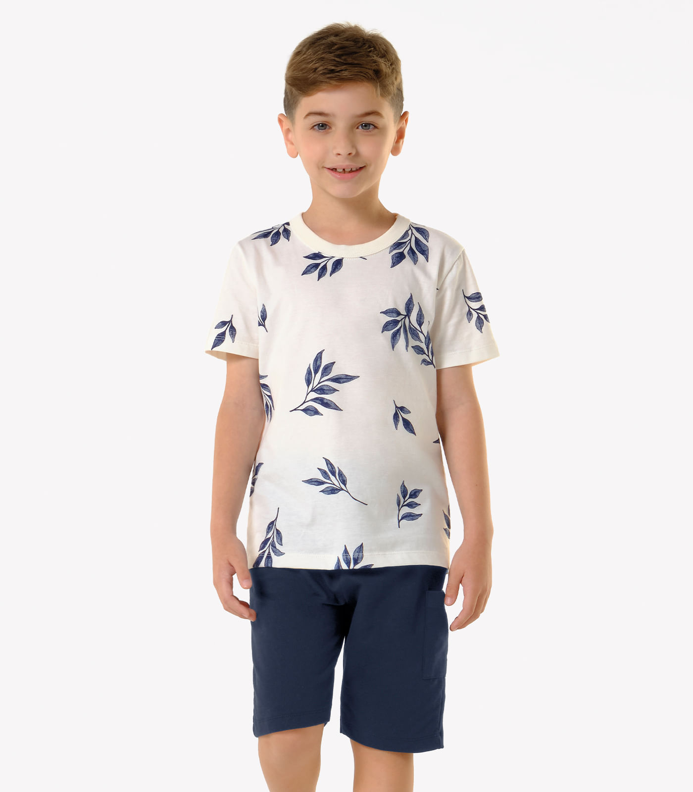 Conjunto Infantil Camiseta Com Bermuda Trick Nick Bege - imagem 1