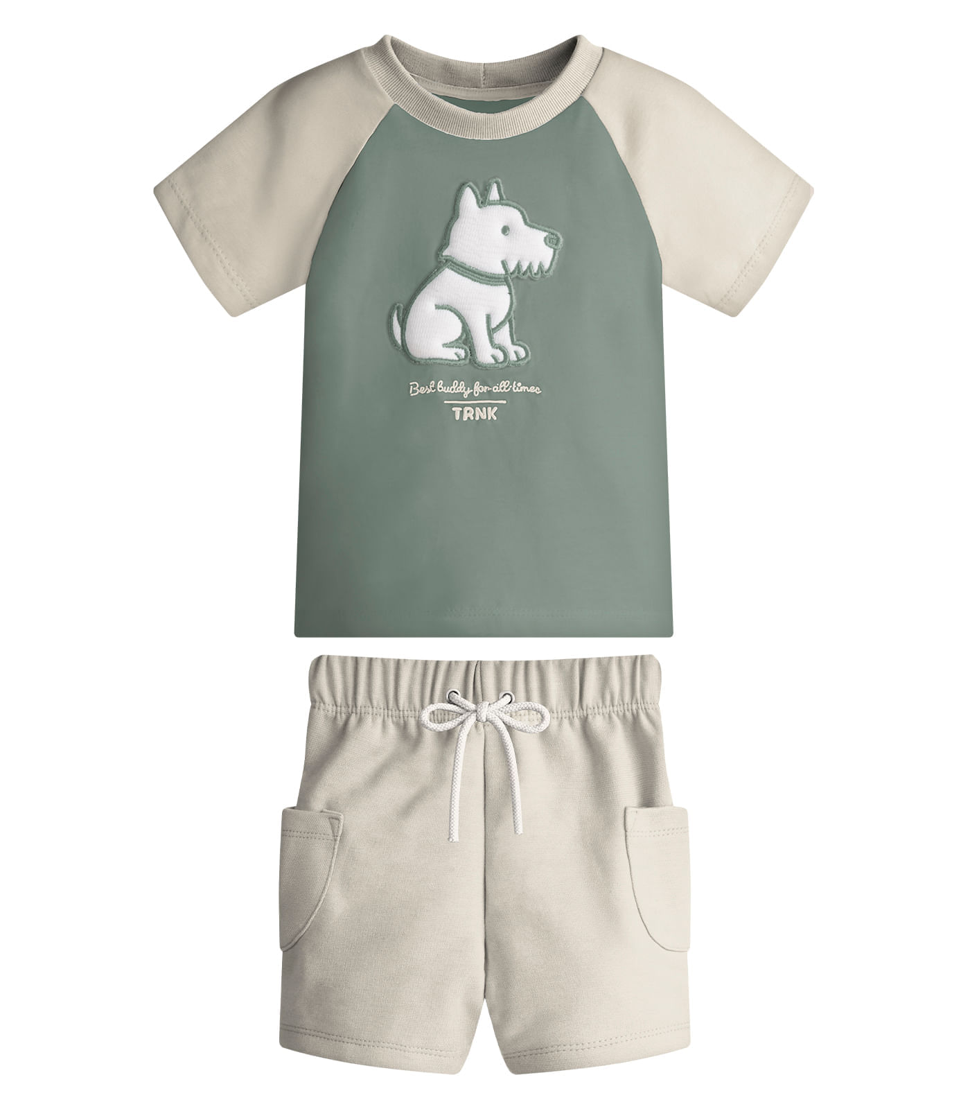 Conjunto Infantil Camiseta Com Bermuda Trick Nick Verde - imagem 1