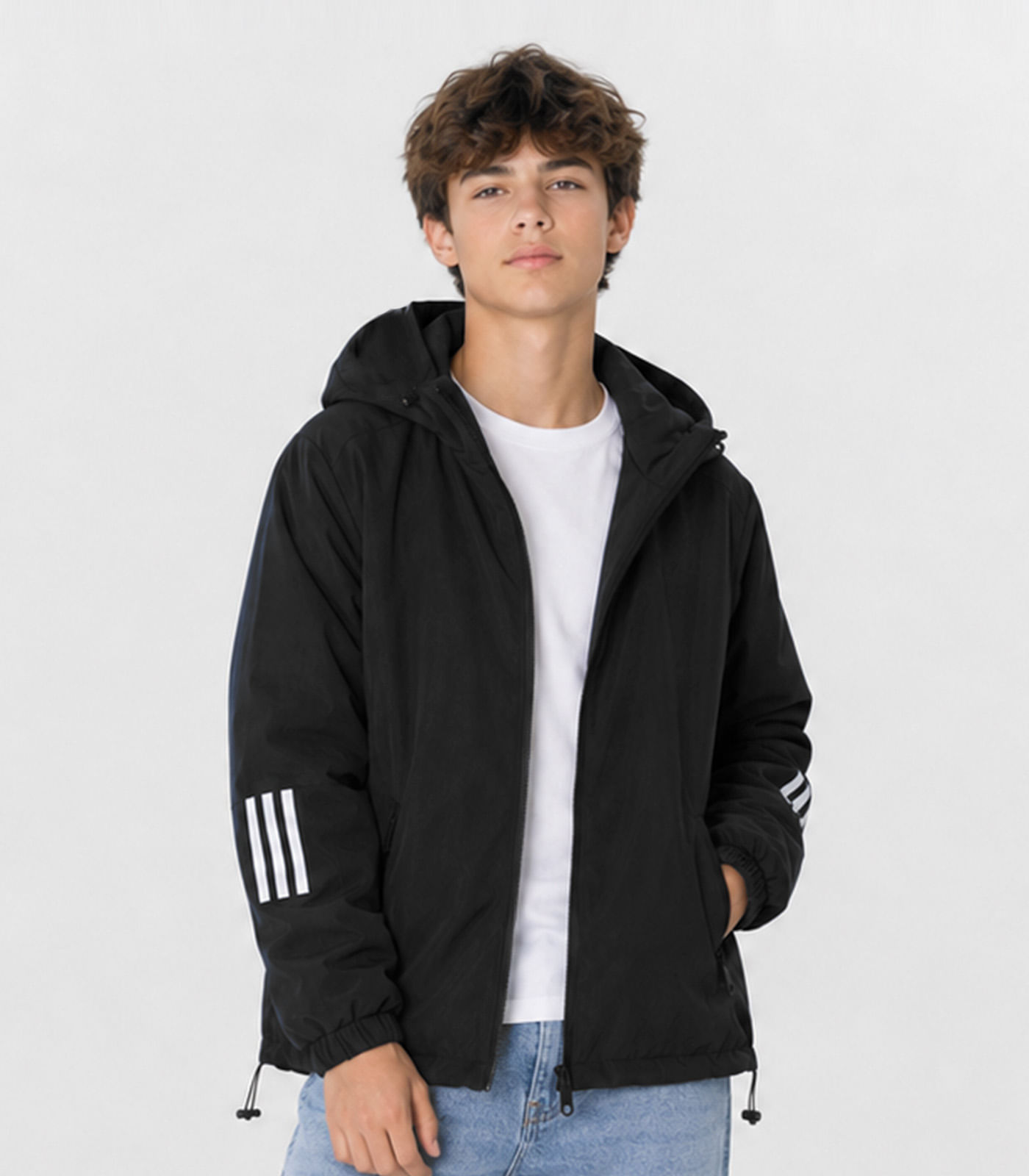 Jaqueta Juvenil Masculina Com Capuz Sea Surf Preto - imagem 1
