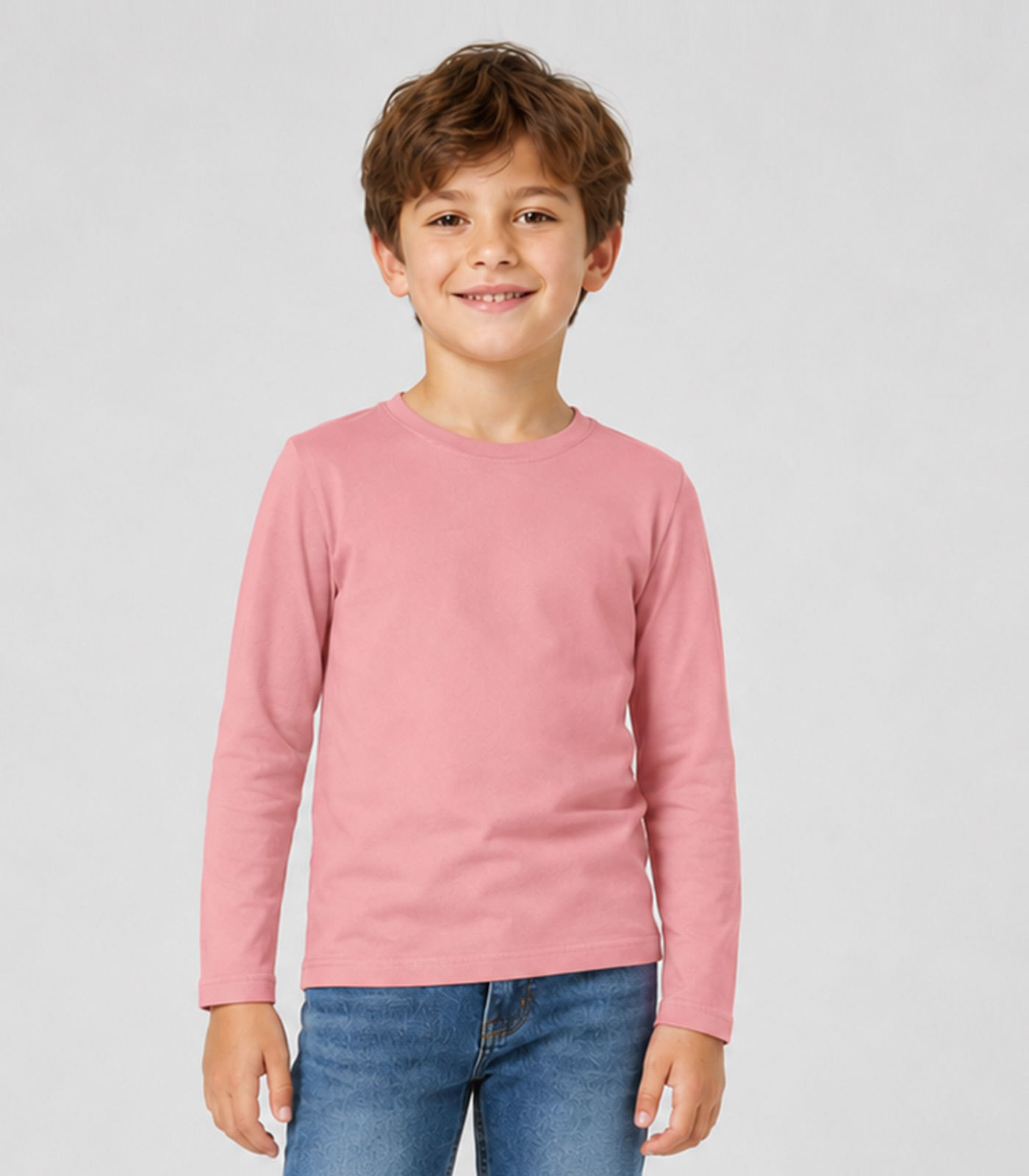 Camiseta Manga Longa Infantil Menino Select Rosa - imagem 1