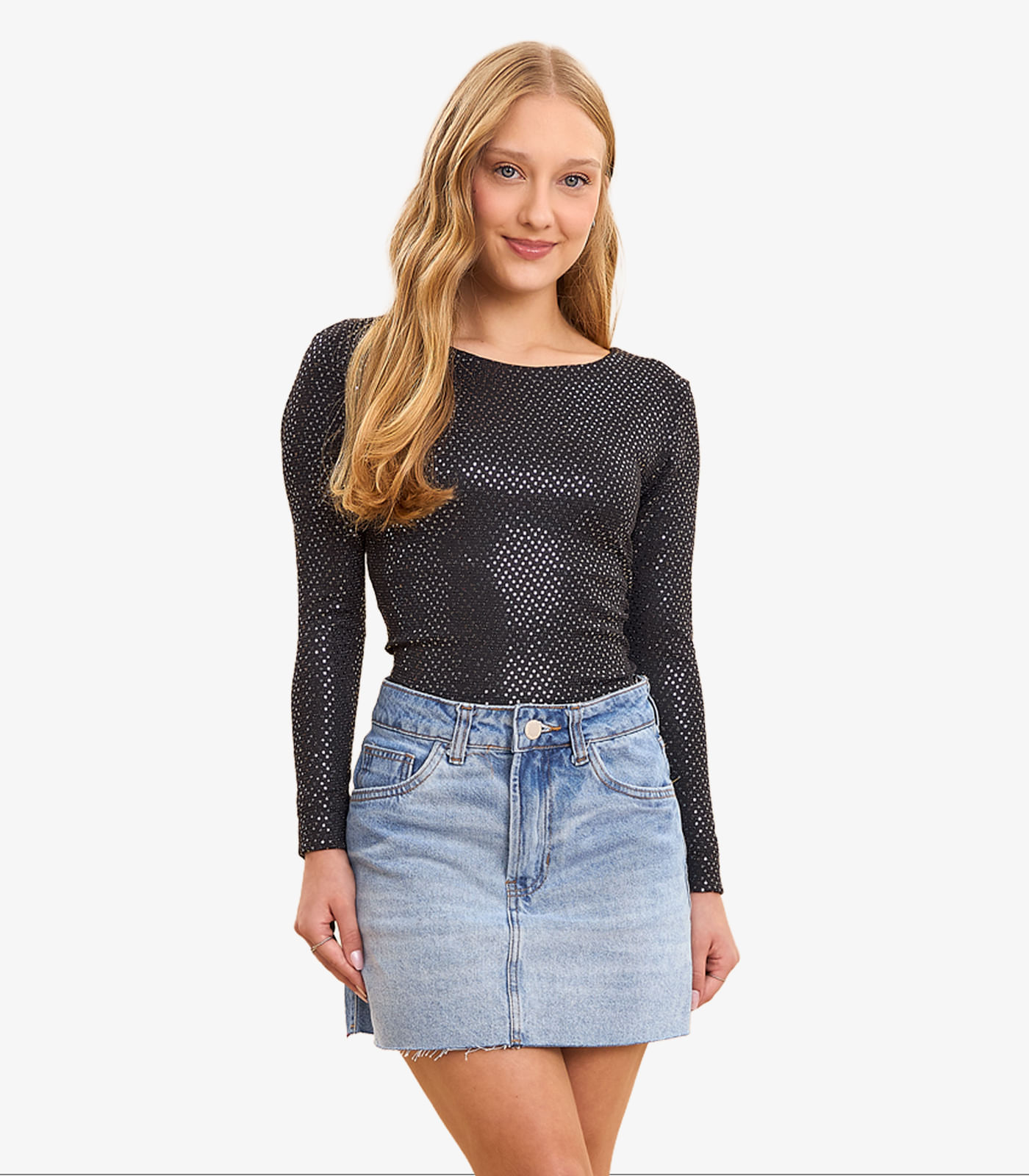 Blusa Feminina Cropped Minty Preto - imagem 1