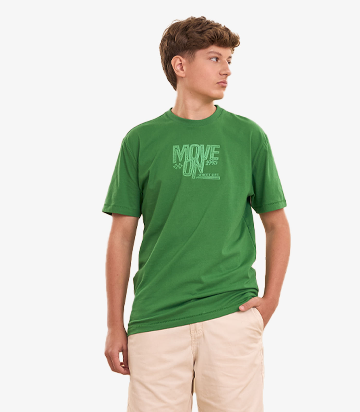 Camiseta Masculina Estampa Com Relevo Minty Verde - imagem 1