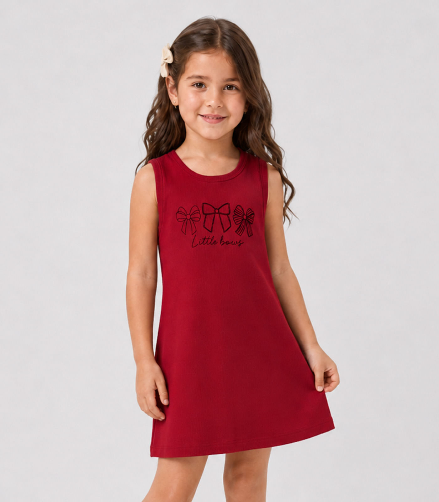Vestido Infantil Ribana Estampa Localizada Select Vermelho - imagem 1