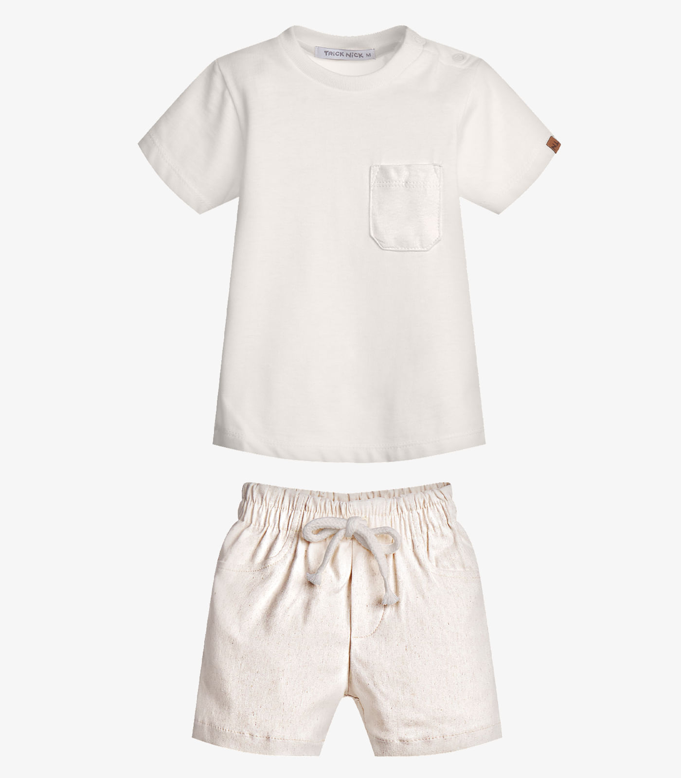 Conjunto Infantil Camisa com Bermuda Trick Nick Bege - imagem 1