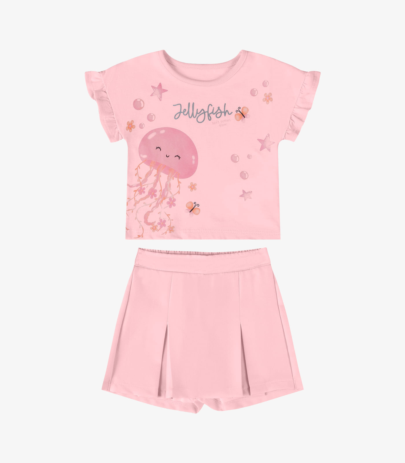 Conjunto Verão Menina Com Foil Rovi Kids Rosa - imagem 1