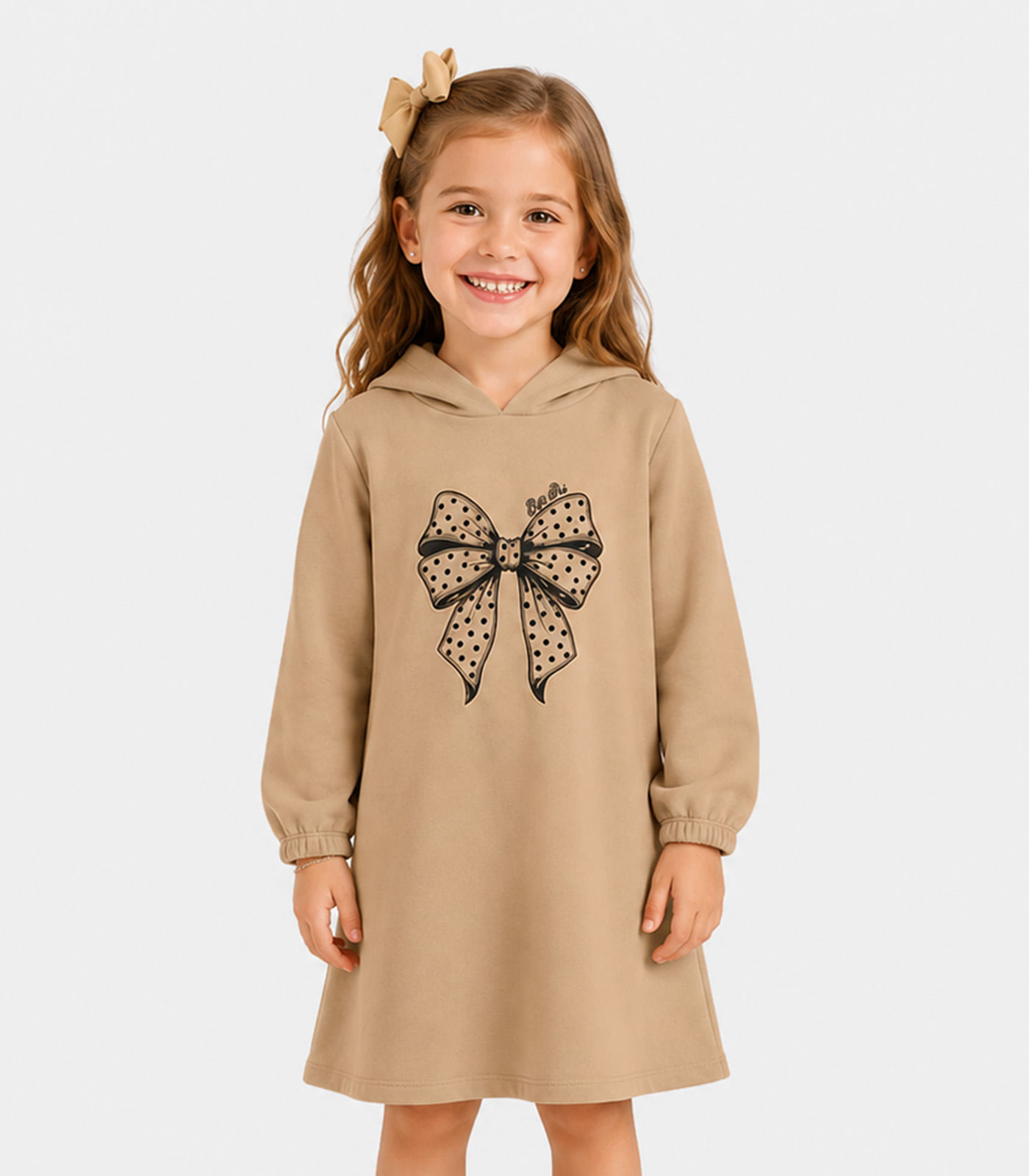 Vestido Infantil Estampado Select Marrom - imagem 1