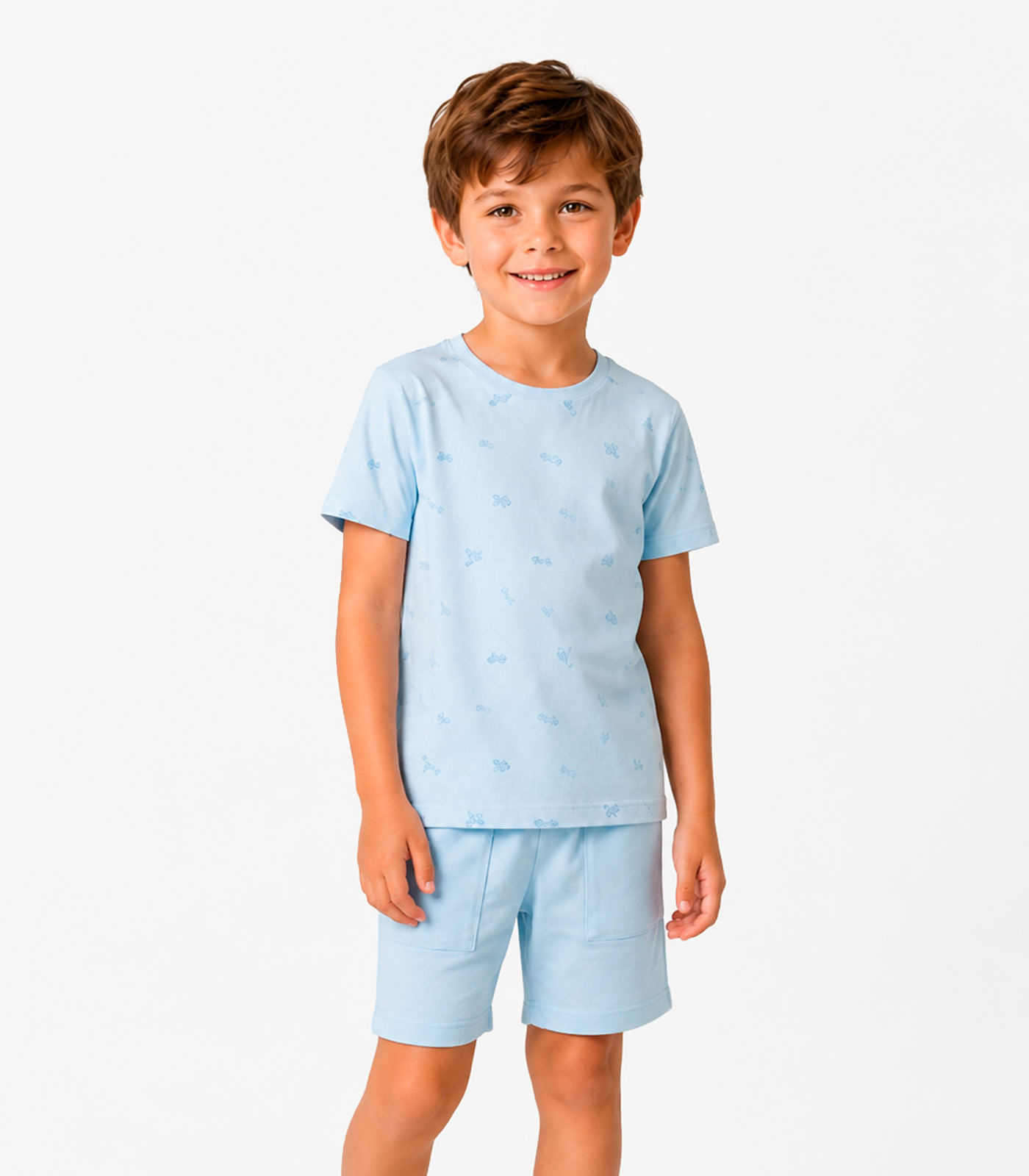 Conjunto Camiseta Com Bermuda Infantil Select Azul - imagem 1