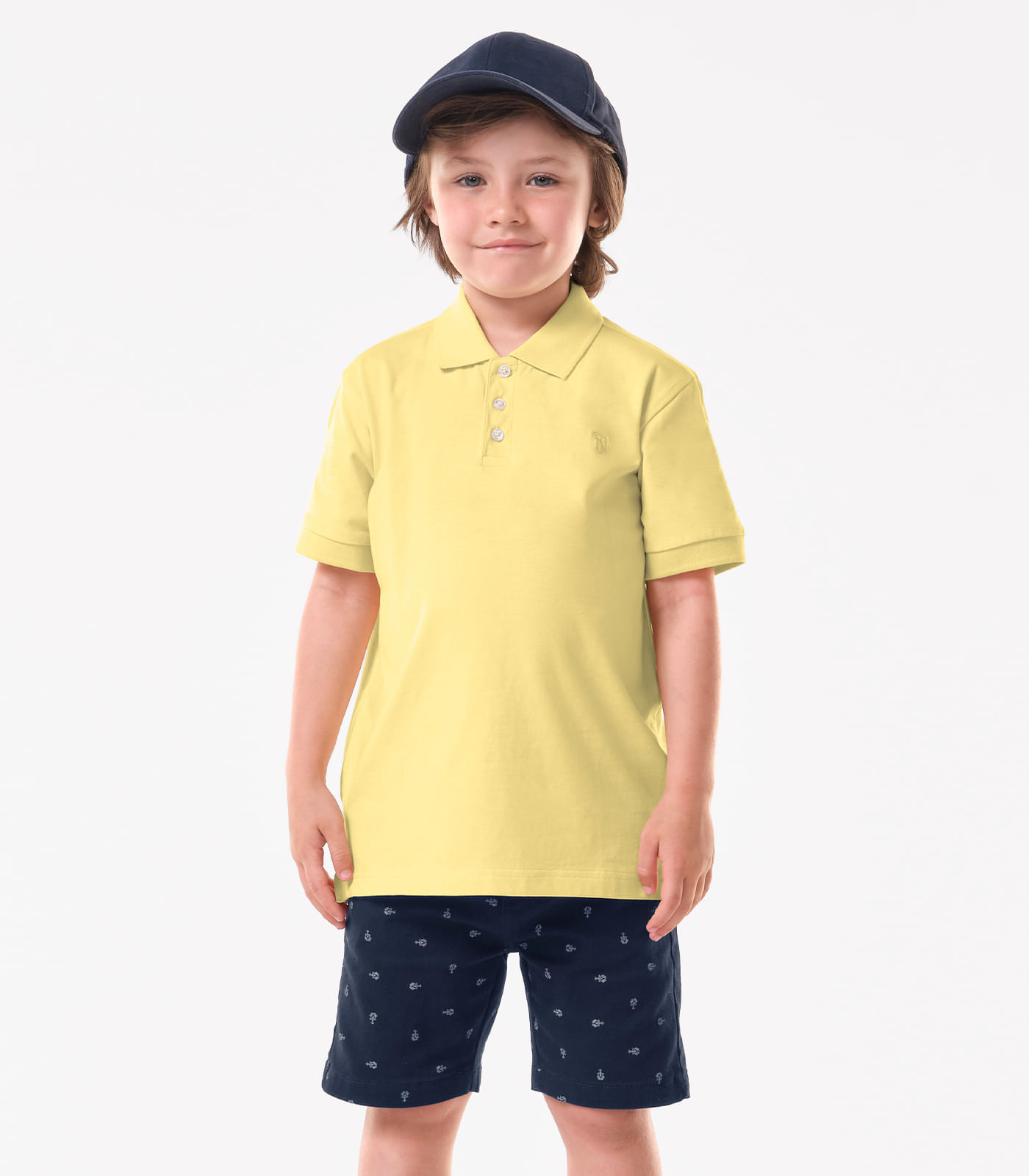 Conjunto Infantil Polo Com Bermuda Trick Nick Amarelo - imagem 1