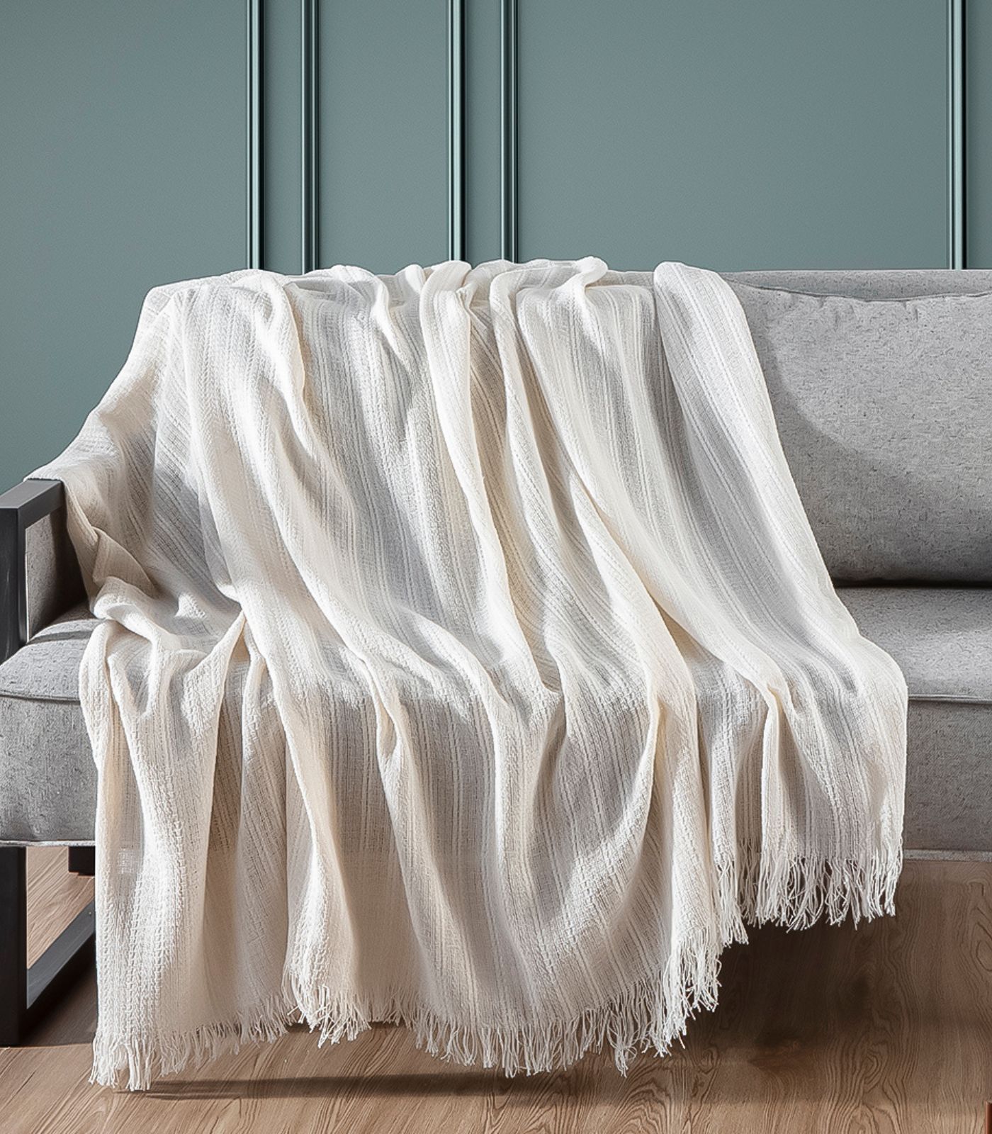 Manta Para Sofá Sevilha 210 Cm x 170 Cm Adomes Bege - imagem 1