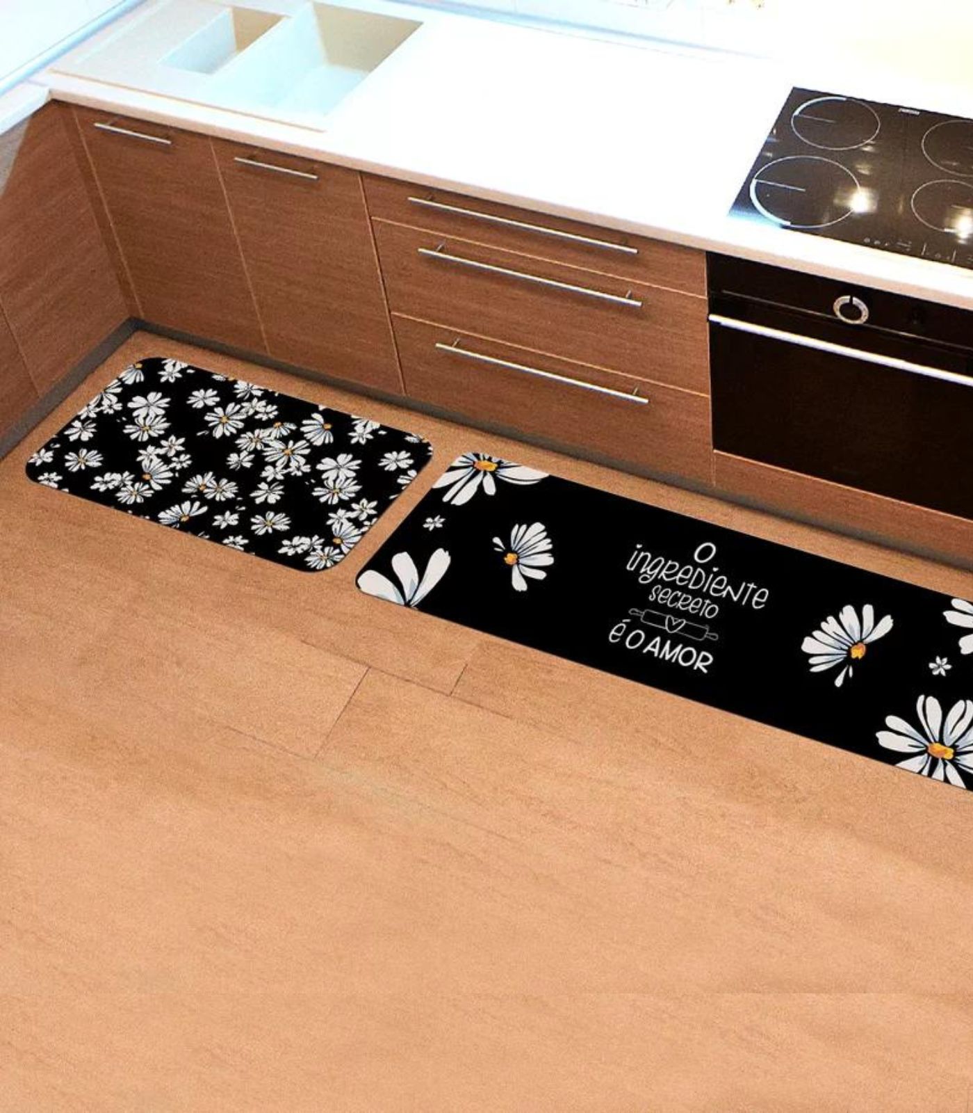 Jogo De Tapetes Para Cozinha Wevans Preto - imagem 1