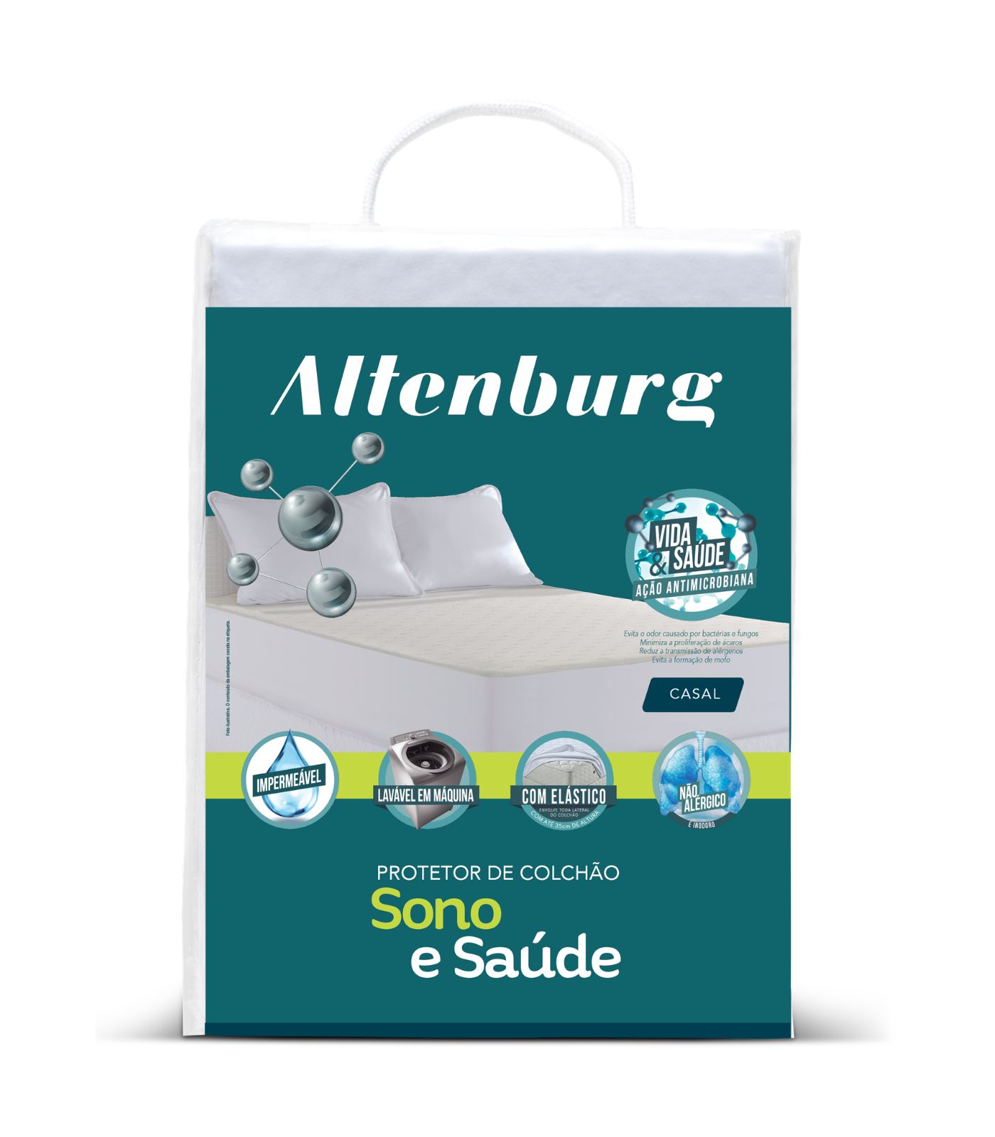 Protetor Colchão Solteiro Sono E Saúde Altenburg Branco - imagem 1
