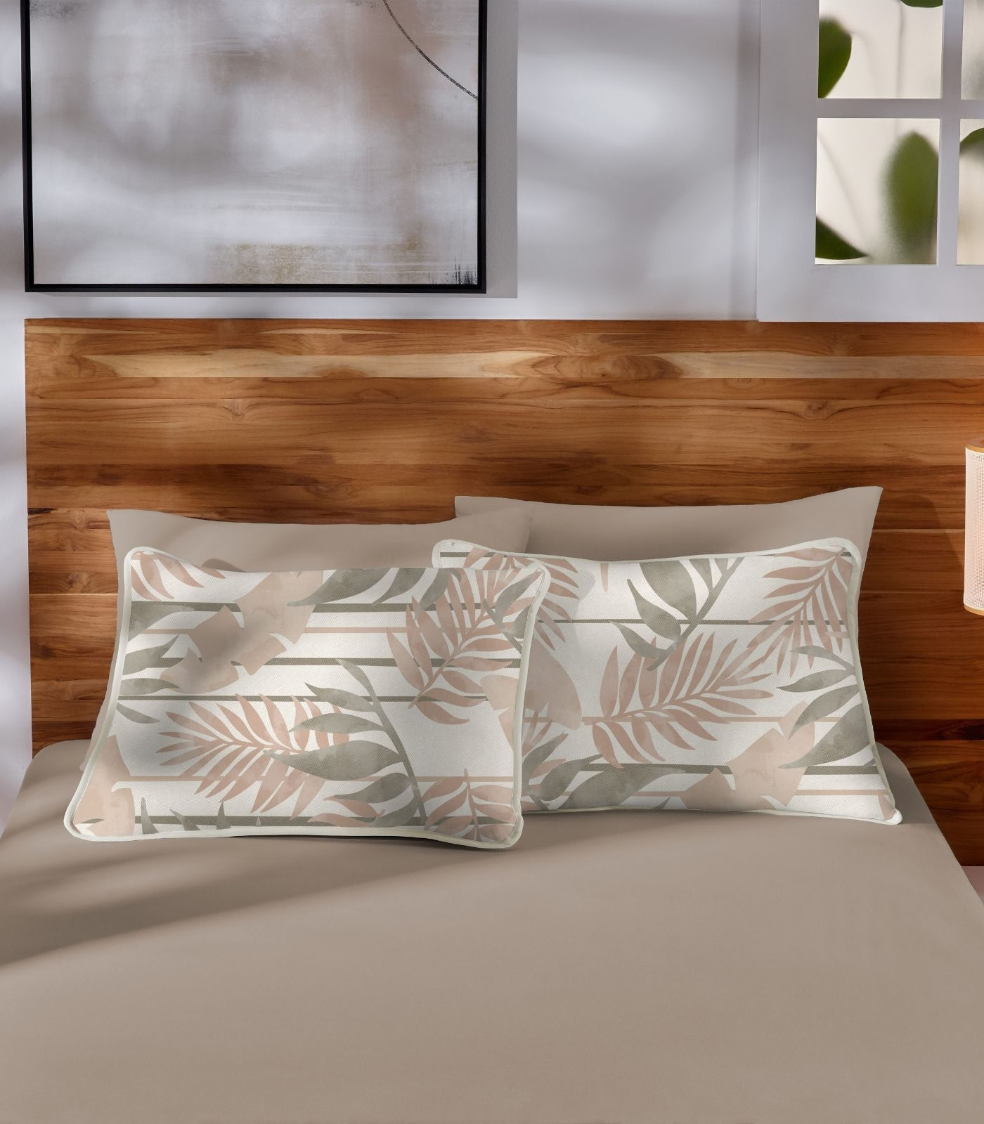 Jogo de Cama Queen 3pçs Estampado Vivaldi Bege - imagem 1