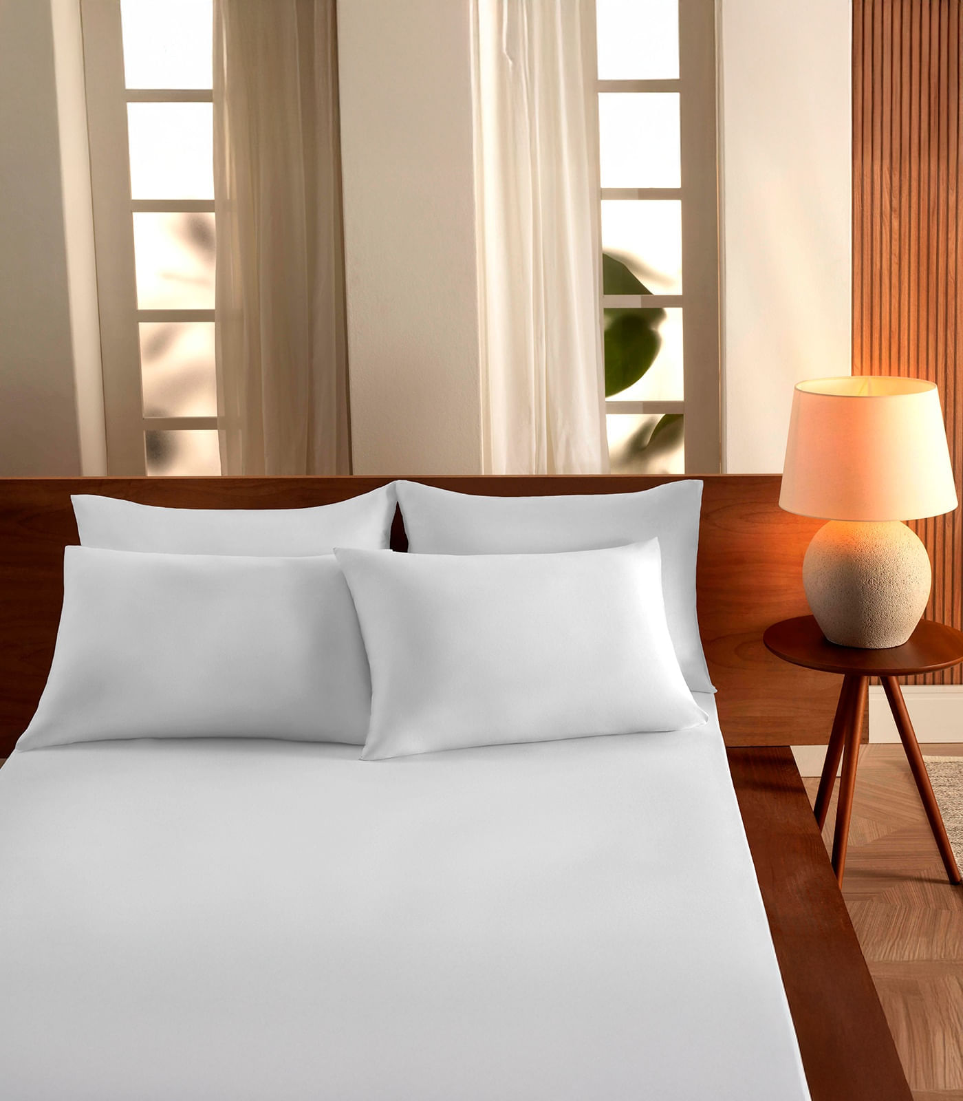 Jogo De Cama King Malha 3 Peças Liso Vivaldi Branco - imagem 1