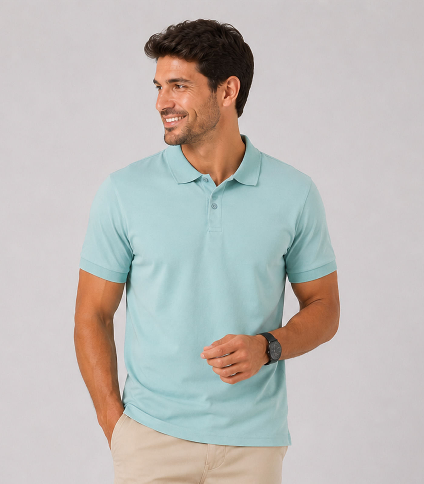 Camisa Polo Masculina Manga Curta Select Verde - imagem 1