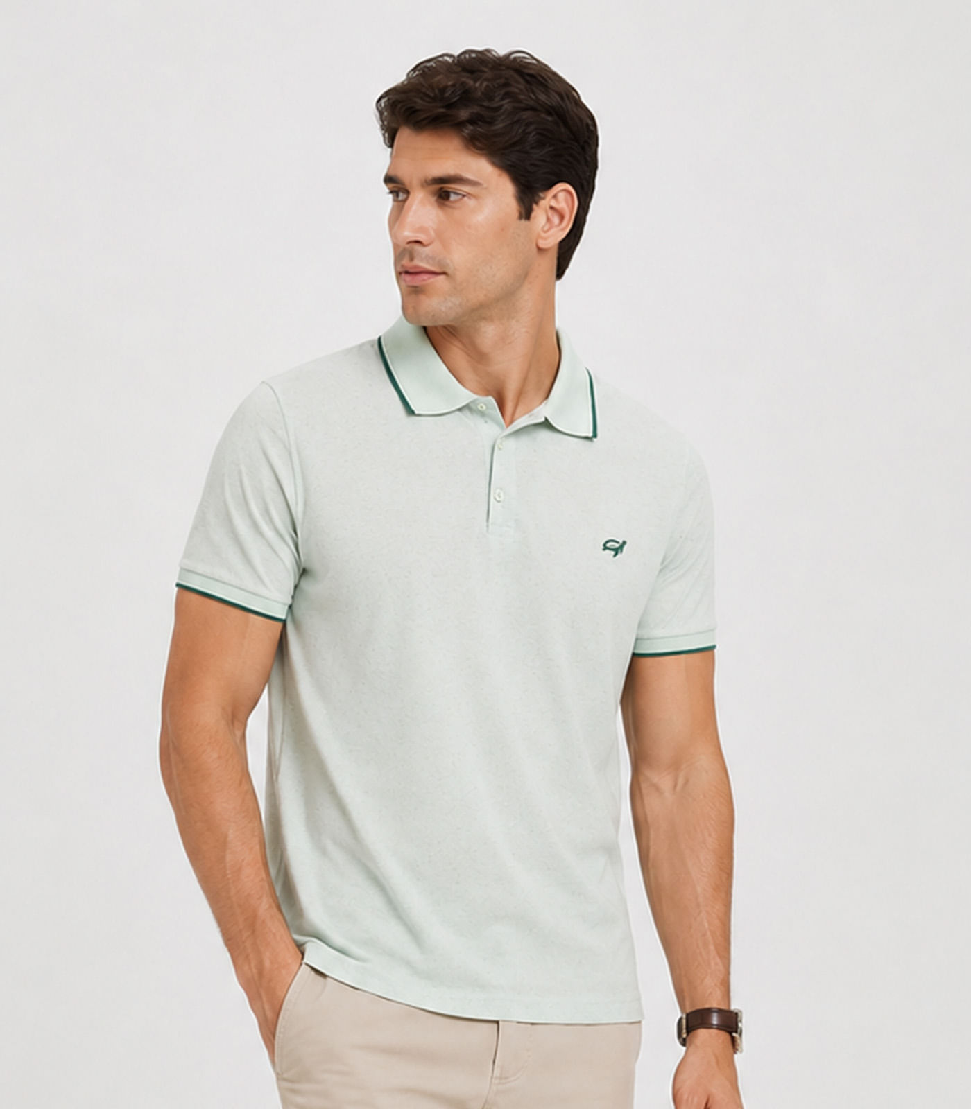 Camisa Polo Masculina Manga Curta Select Verde - imagem 1