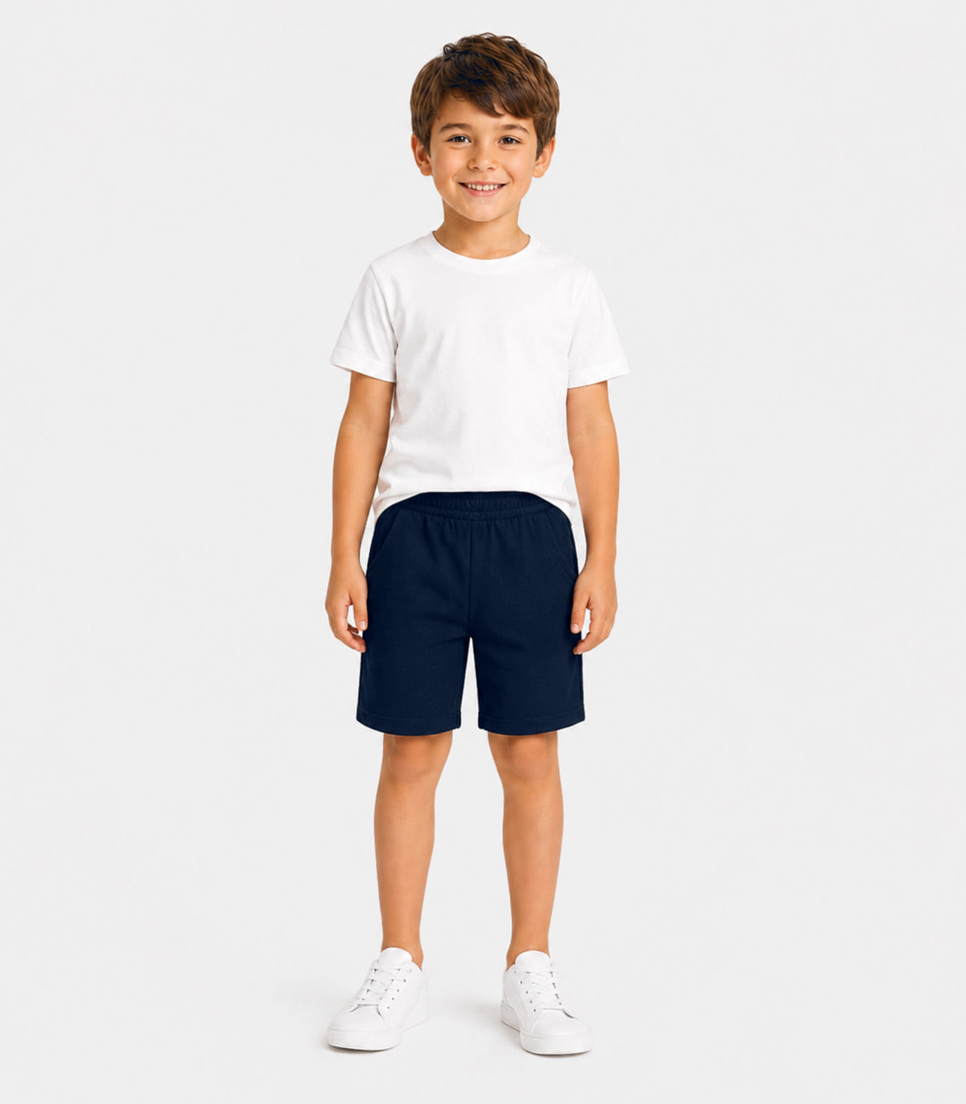 Bermuda Infantil Em Moletinho Basic Rovitex Kids Azul - imagem 1