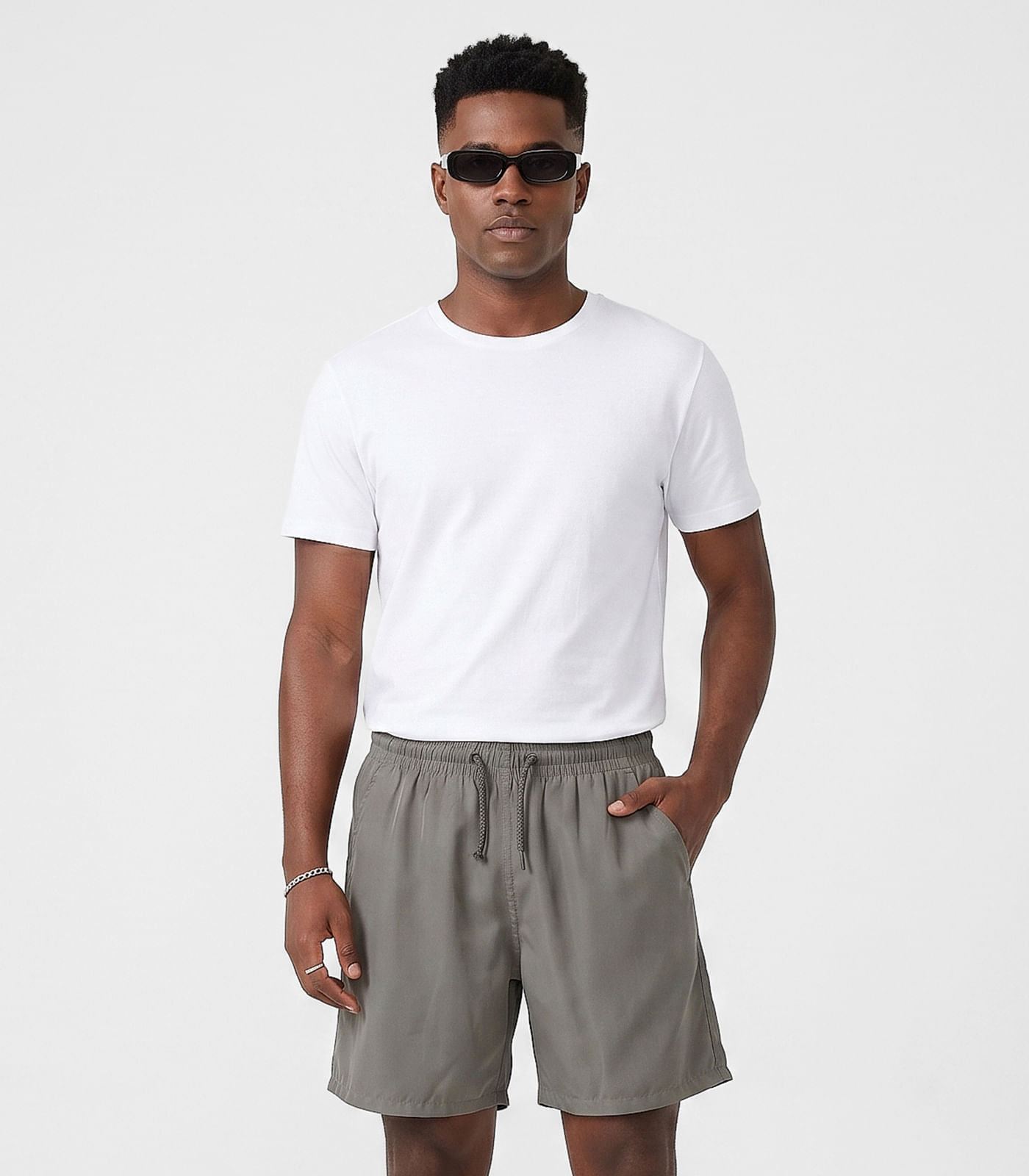 Bermuda Masculina Em Suede Com Bolsos Filt Surf Cinza - imagem 1