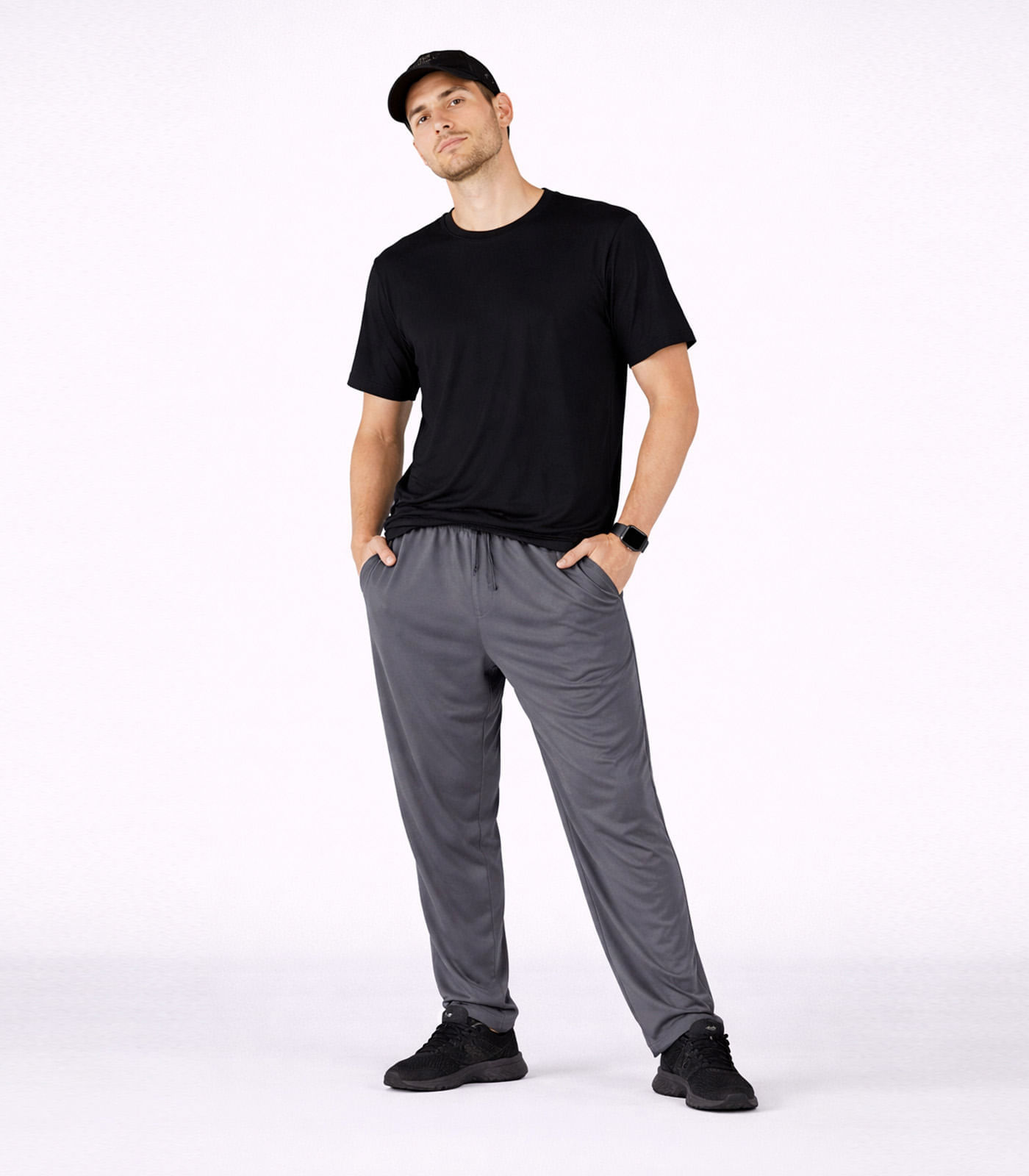 Calça Masculina Helanca Com Bolsos Rota Da Onda Cinza - imagem 1